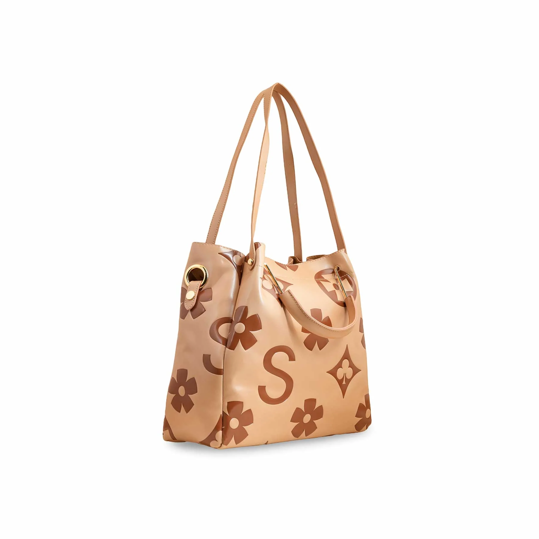 Khaki Formal Hand Bag For Women P36220 - Image 3