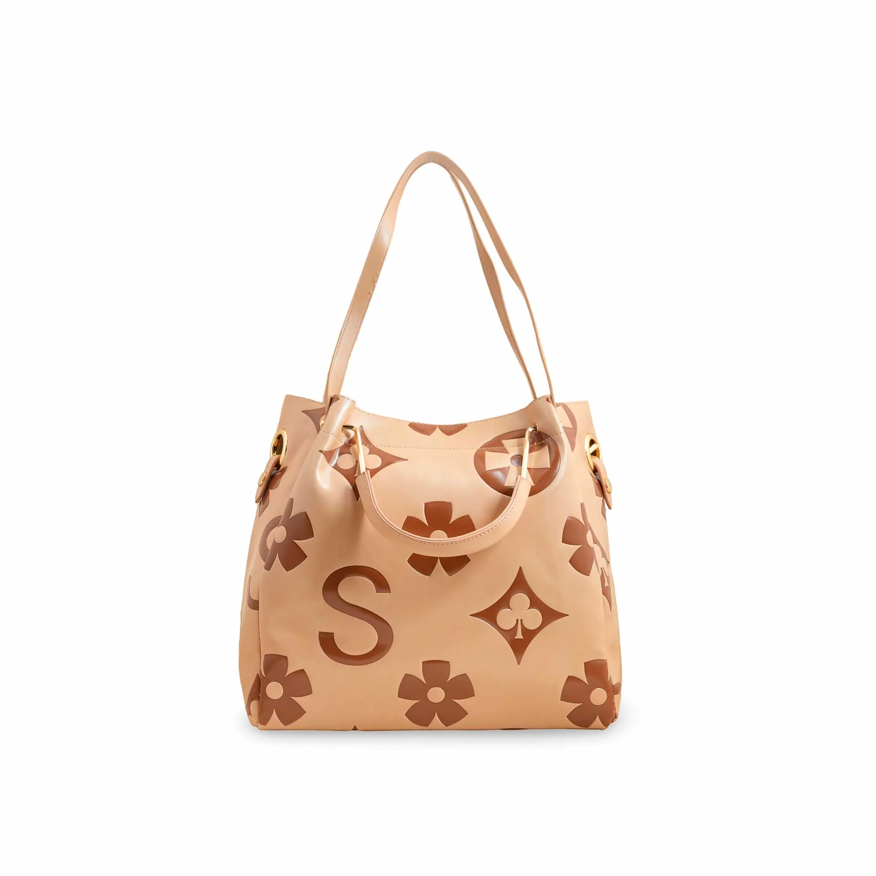 Khaki Formal Hand Bag For Women P36220 - Image 4