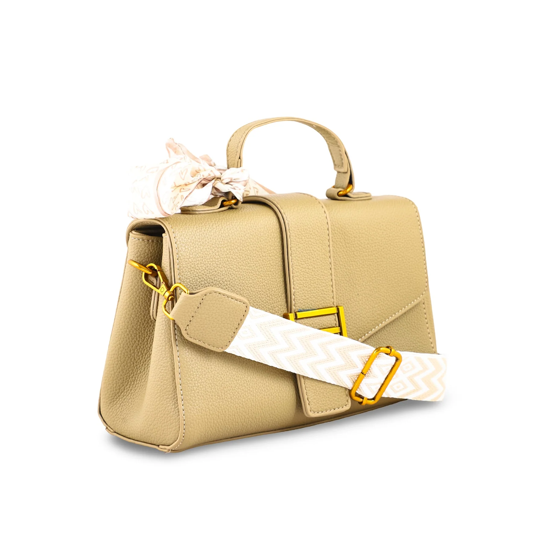 Khaki Formal Shoulder Bag For Women P36302 - Image 2