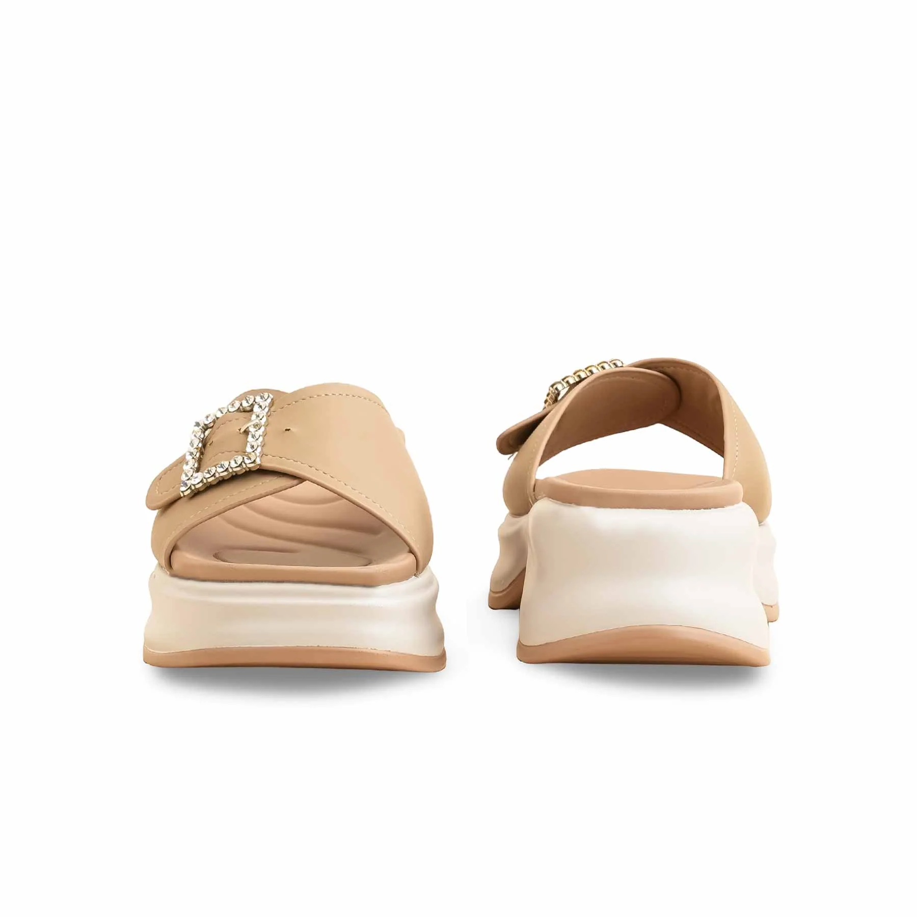 Khaki Formal Slipper For Women PU0377 - Image 5