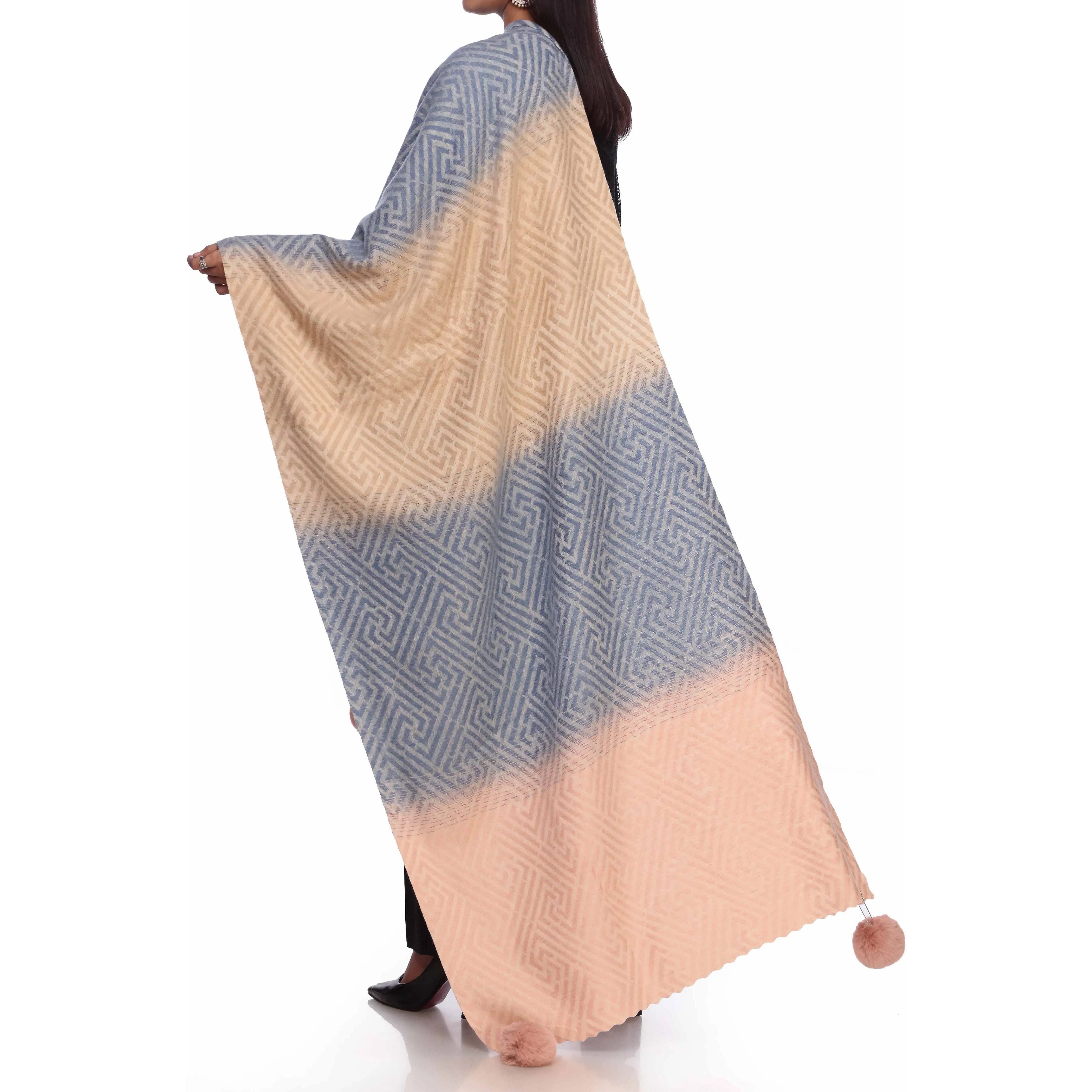 Khaki Two Tone Shawl PW2734 - Image 3