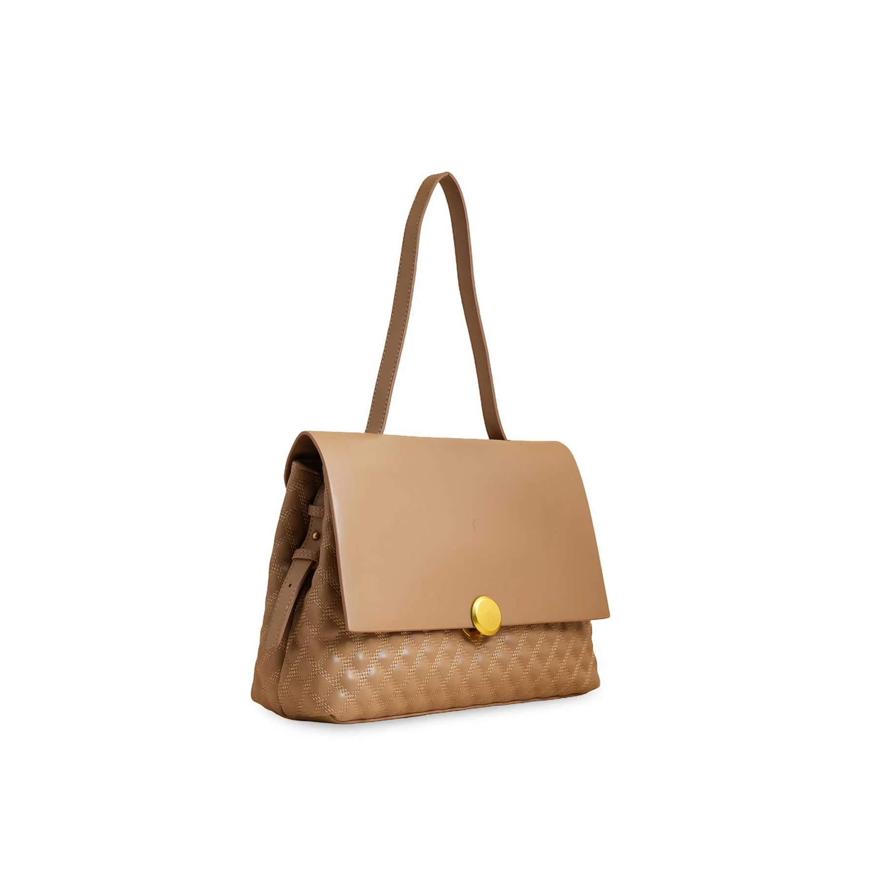 Khaki Women Formal Shoulder Bag P36230 - Image 3
