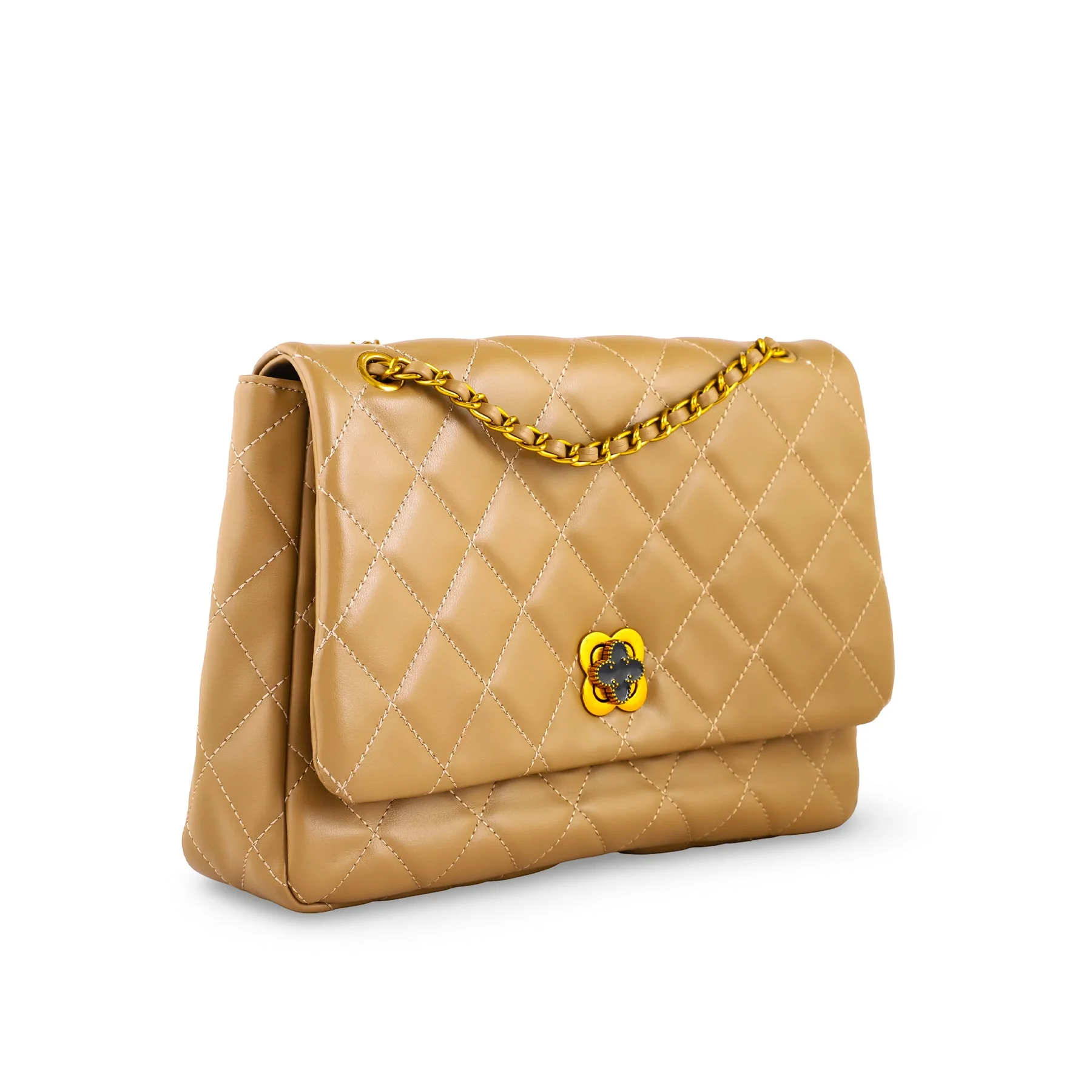 Khaki Women Formal Shoulder Bag P36304 - Image 3