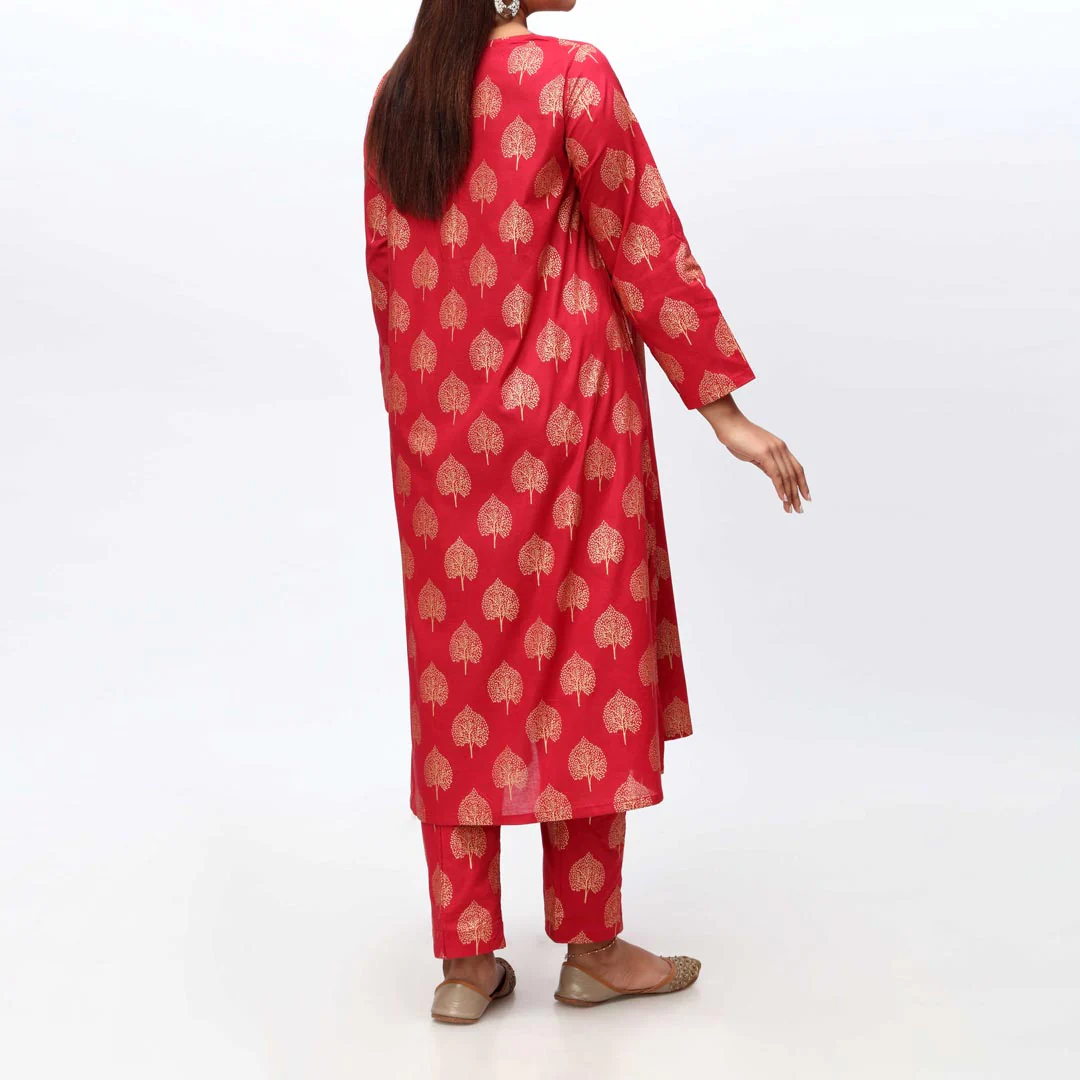 2PC- Screen Printed Cambric Suit PS4032 - Image 5