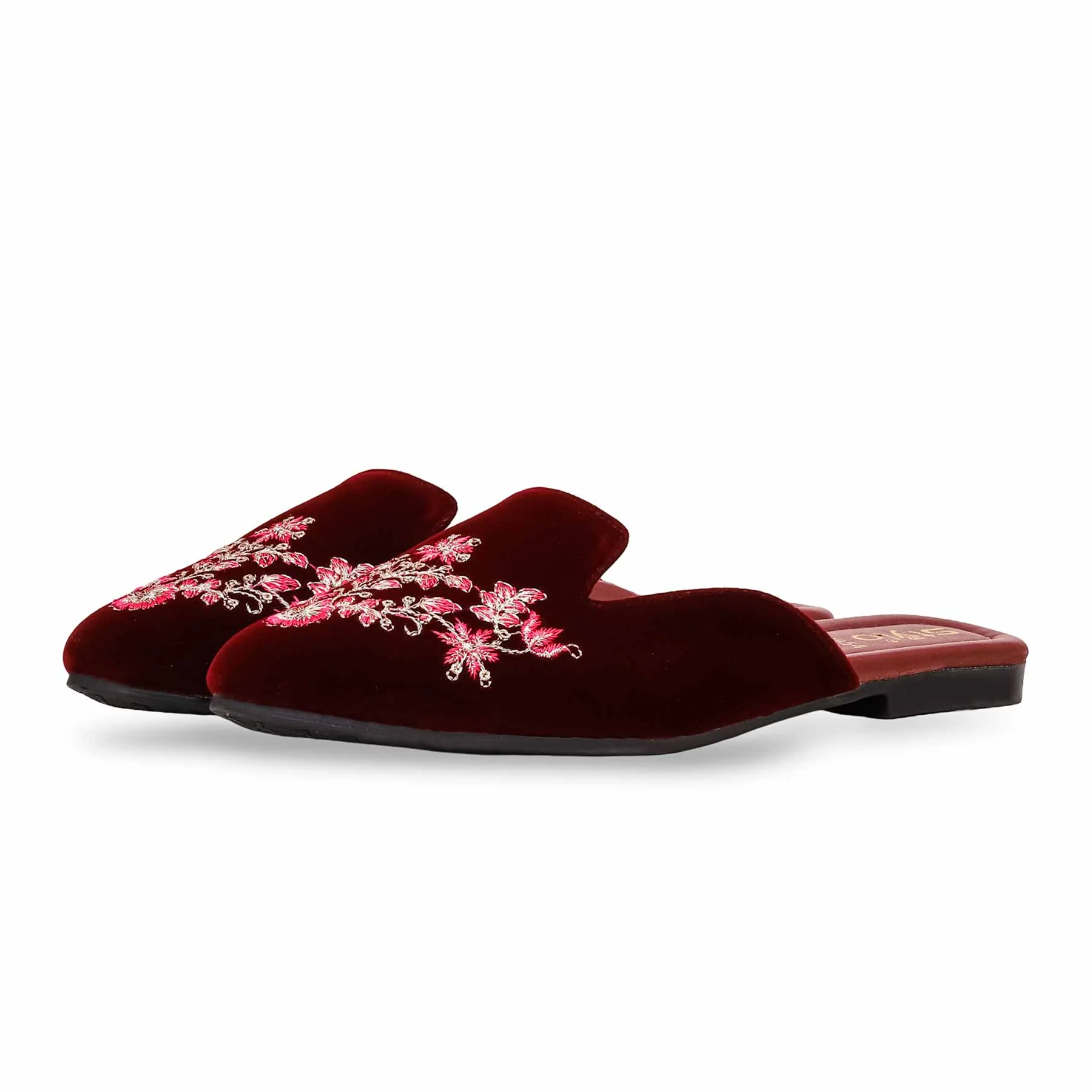 Maroon Back Open Mule CL1854 - Image 2