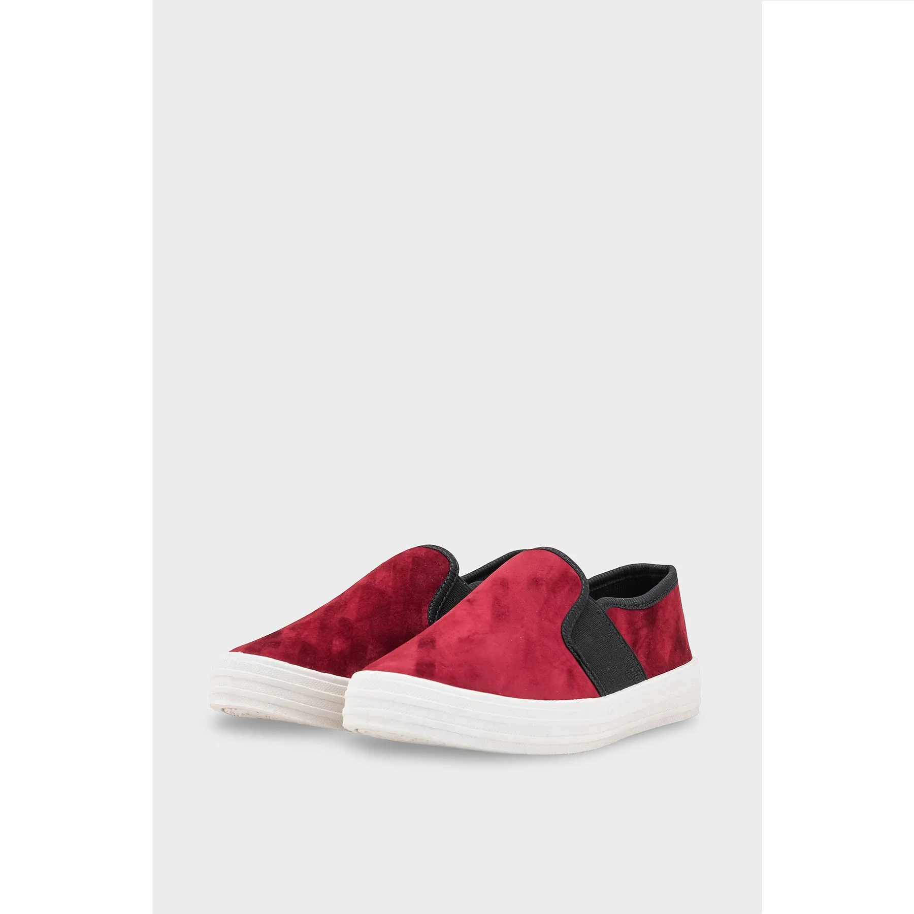 Maroon Canvas Slip Ons WN6198 - Image 11