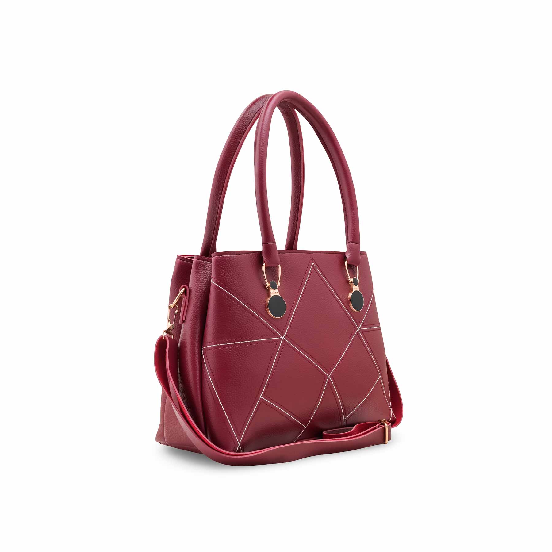 Maroon Casual Hand Bag For Women P56264 - Image 3