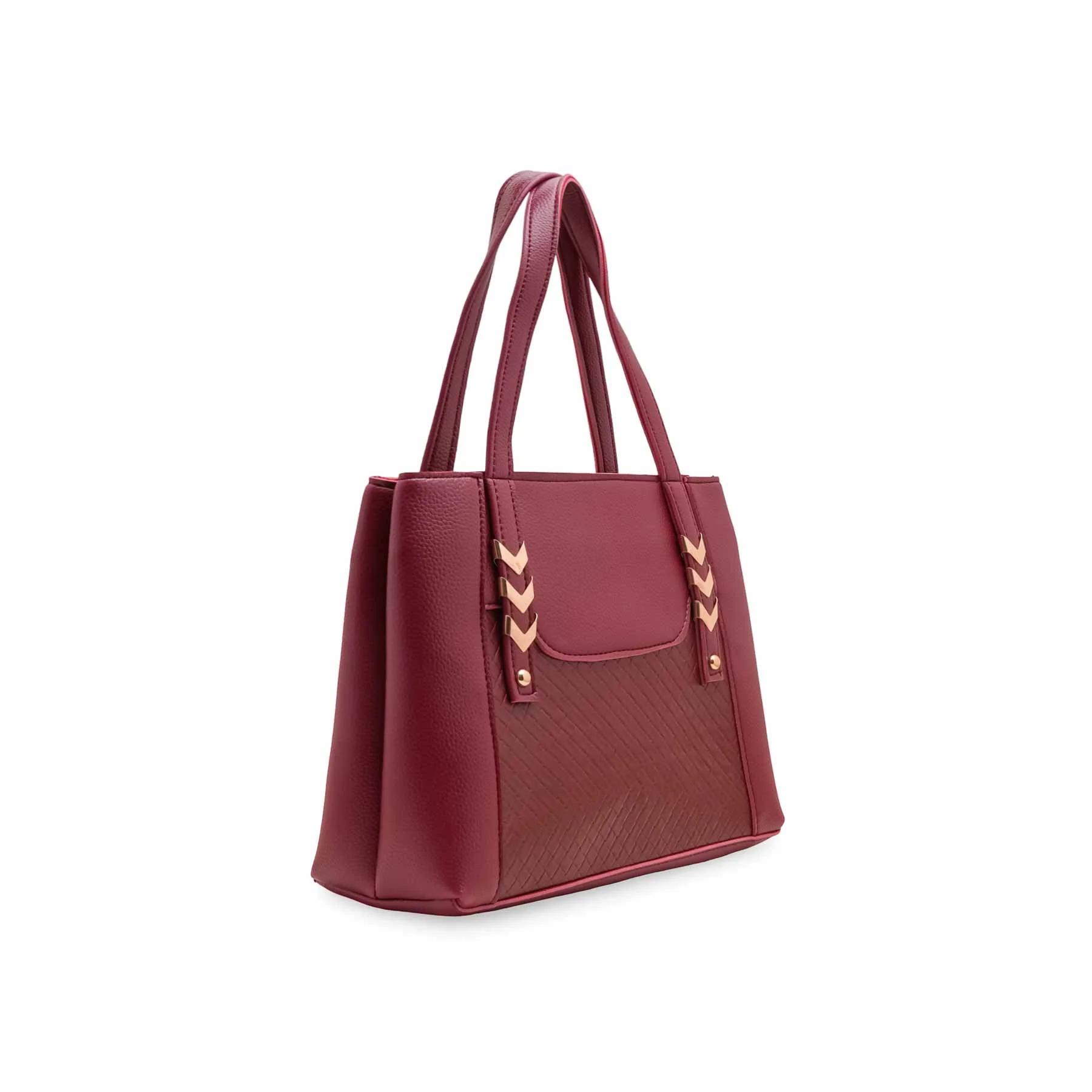 Maroon Casual Hand Bag For Women P56287 - Image 3