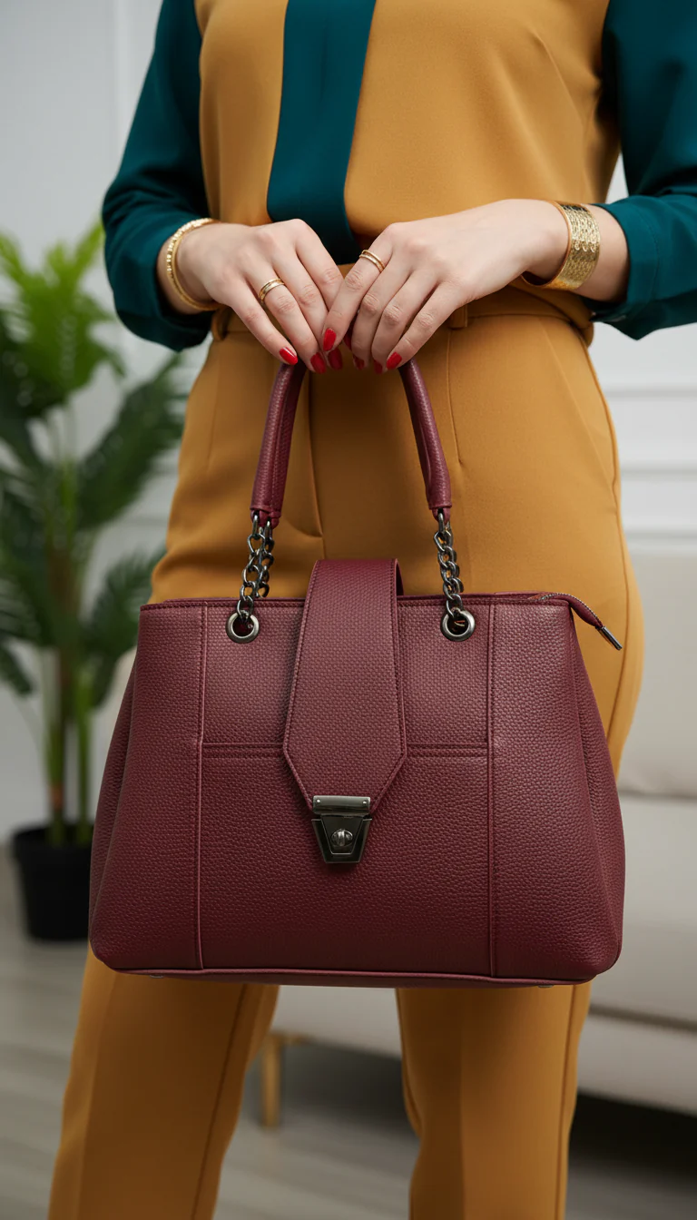 Maroon Casual Hand Bag P56241