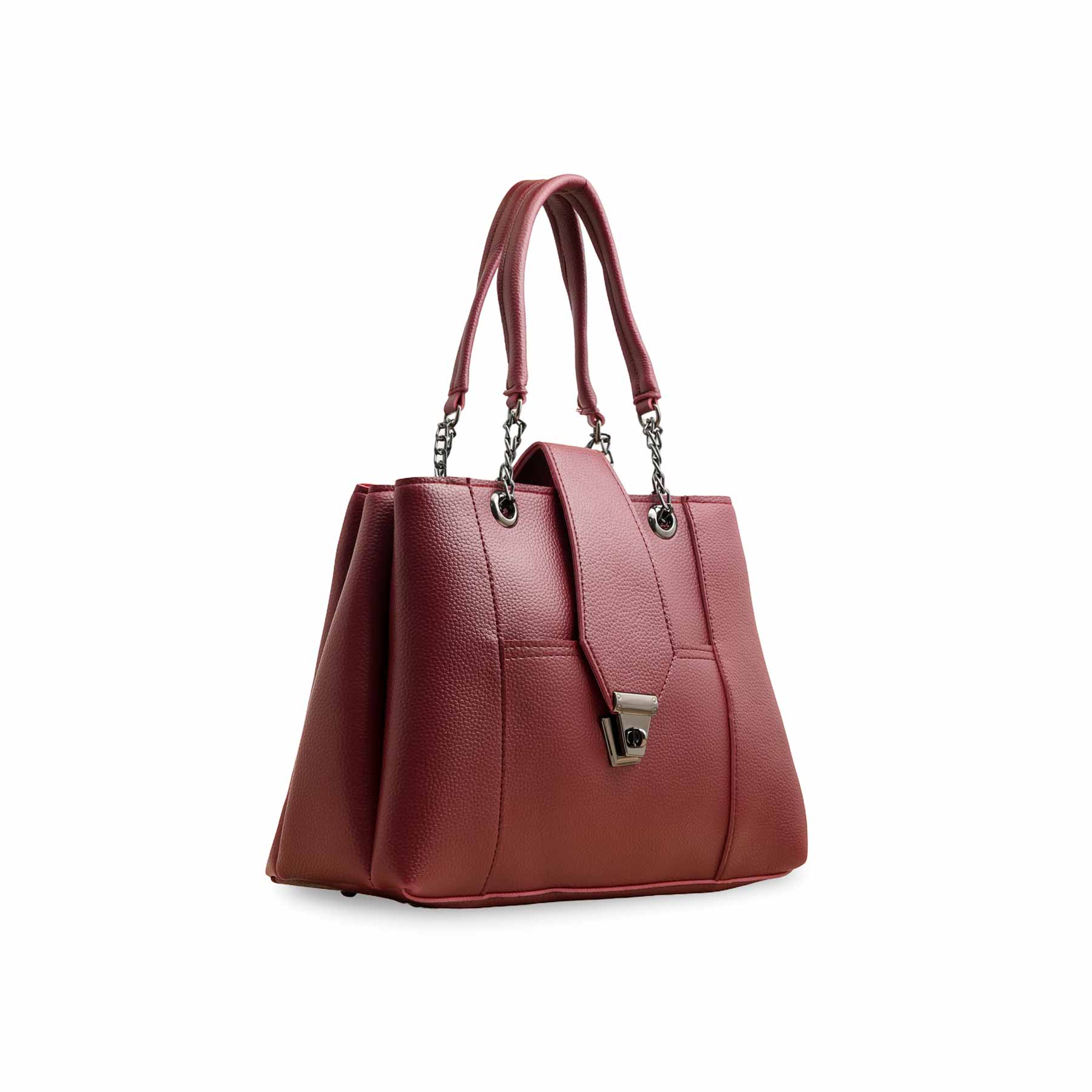 Maroon Casual Hand Bag P56241 - Image 3
