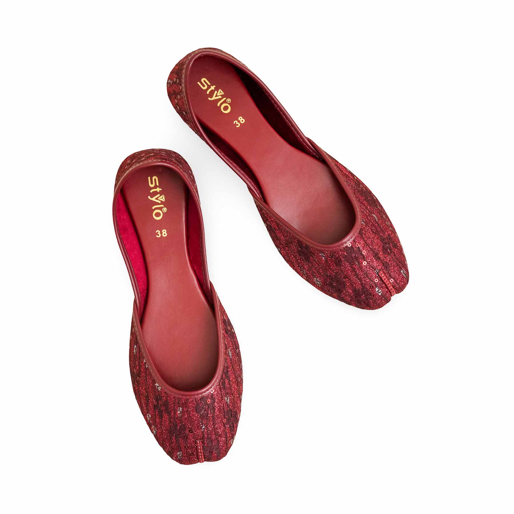 Maroon Casual Khussa EC8574 - Image 5