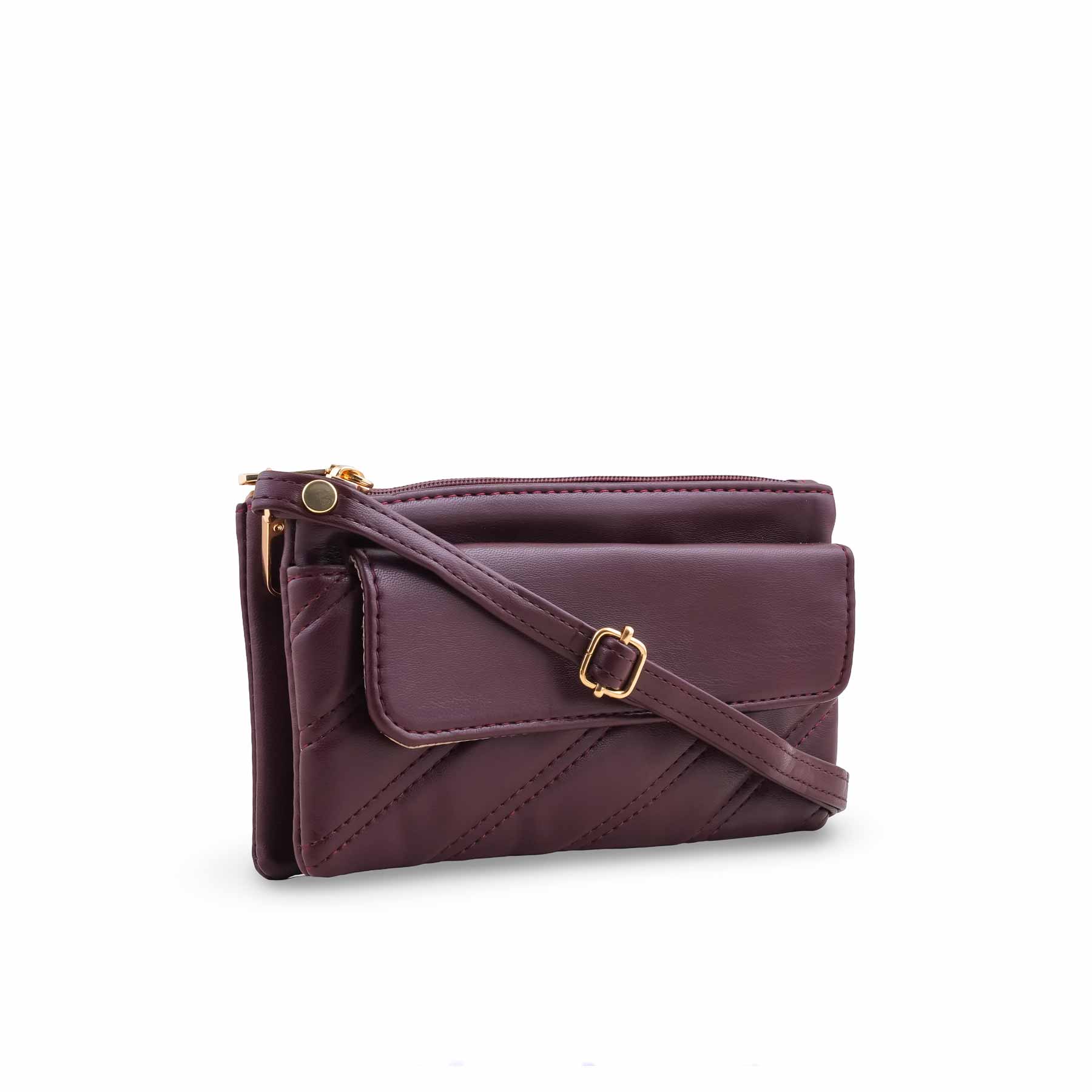 Maroon Casual Pouch For Ladies P97679 - Image 3