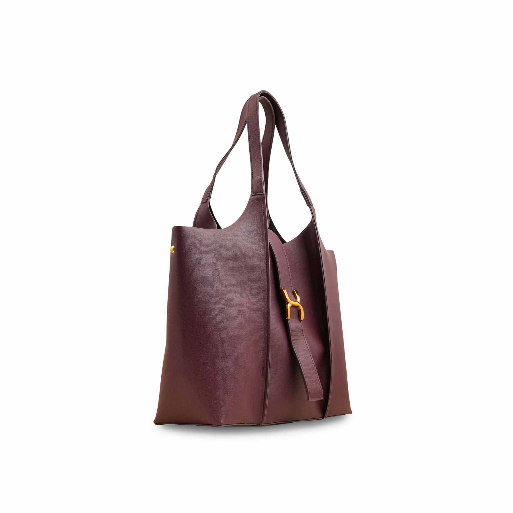Maroon Casual Shoulder Bag For Women P55820 - Image 3