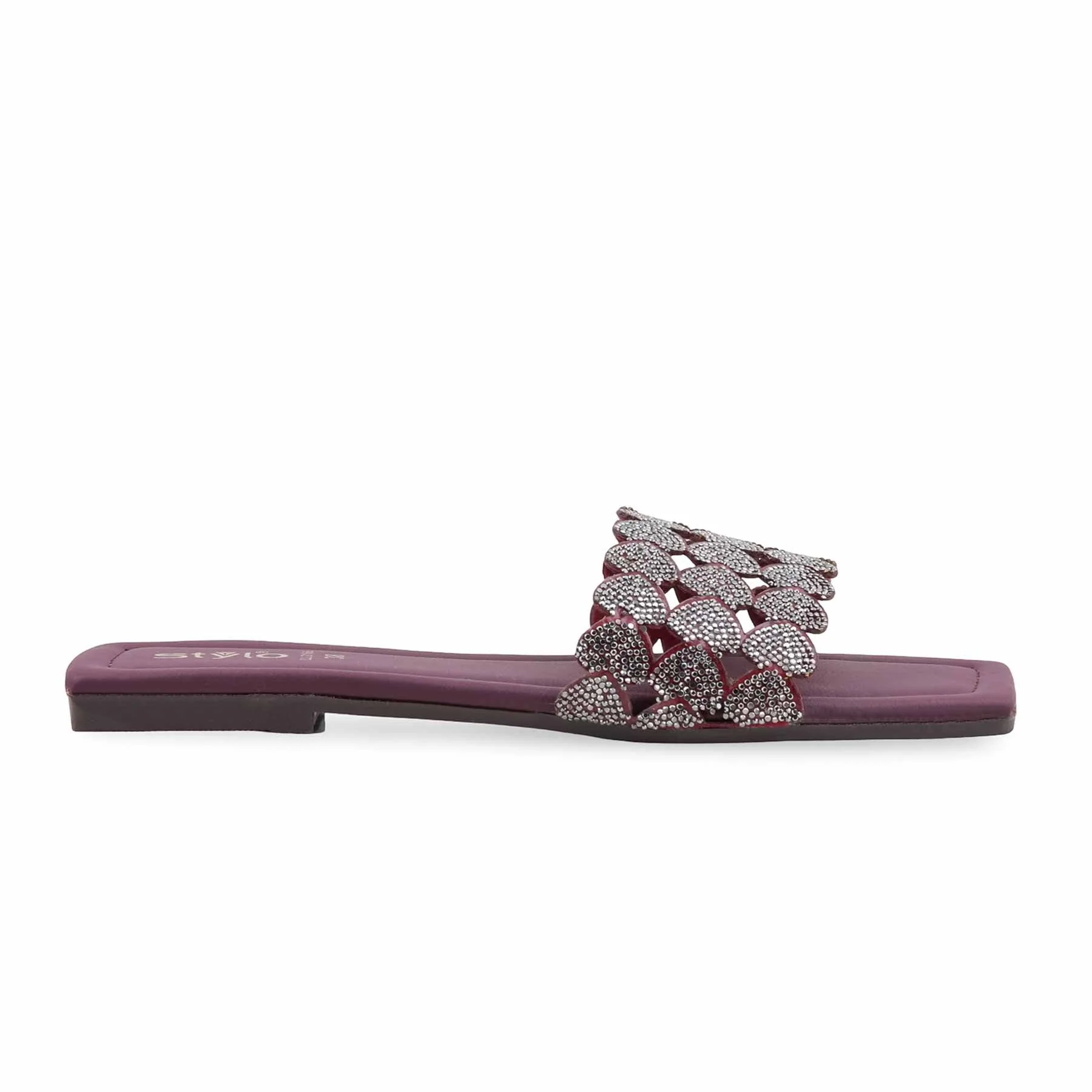 Maroon Casual Slipper For Women CL2166 - Image 2