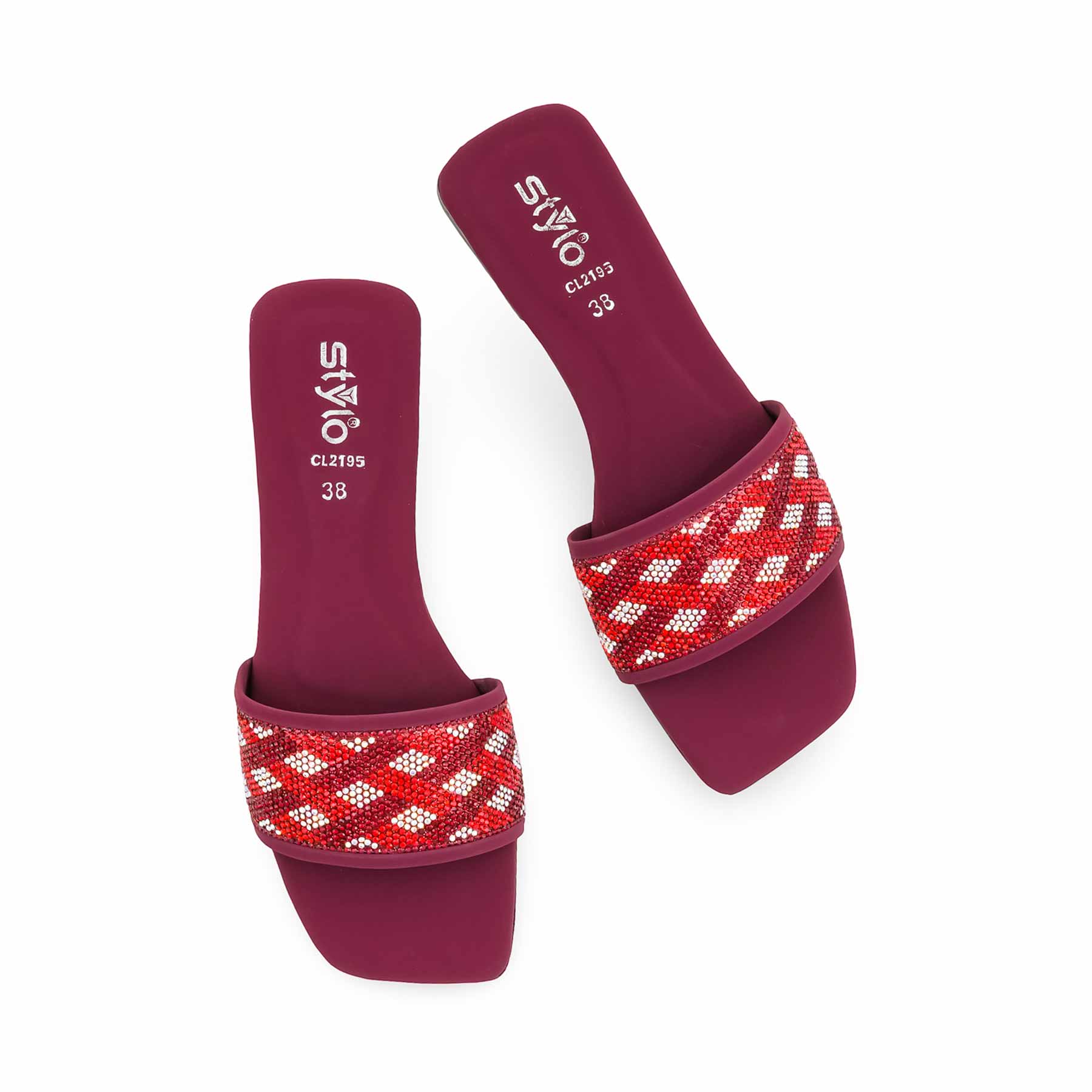 Maroon Casual Slipper For Women CL2195 - Image 5