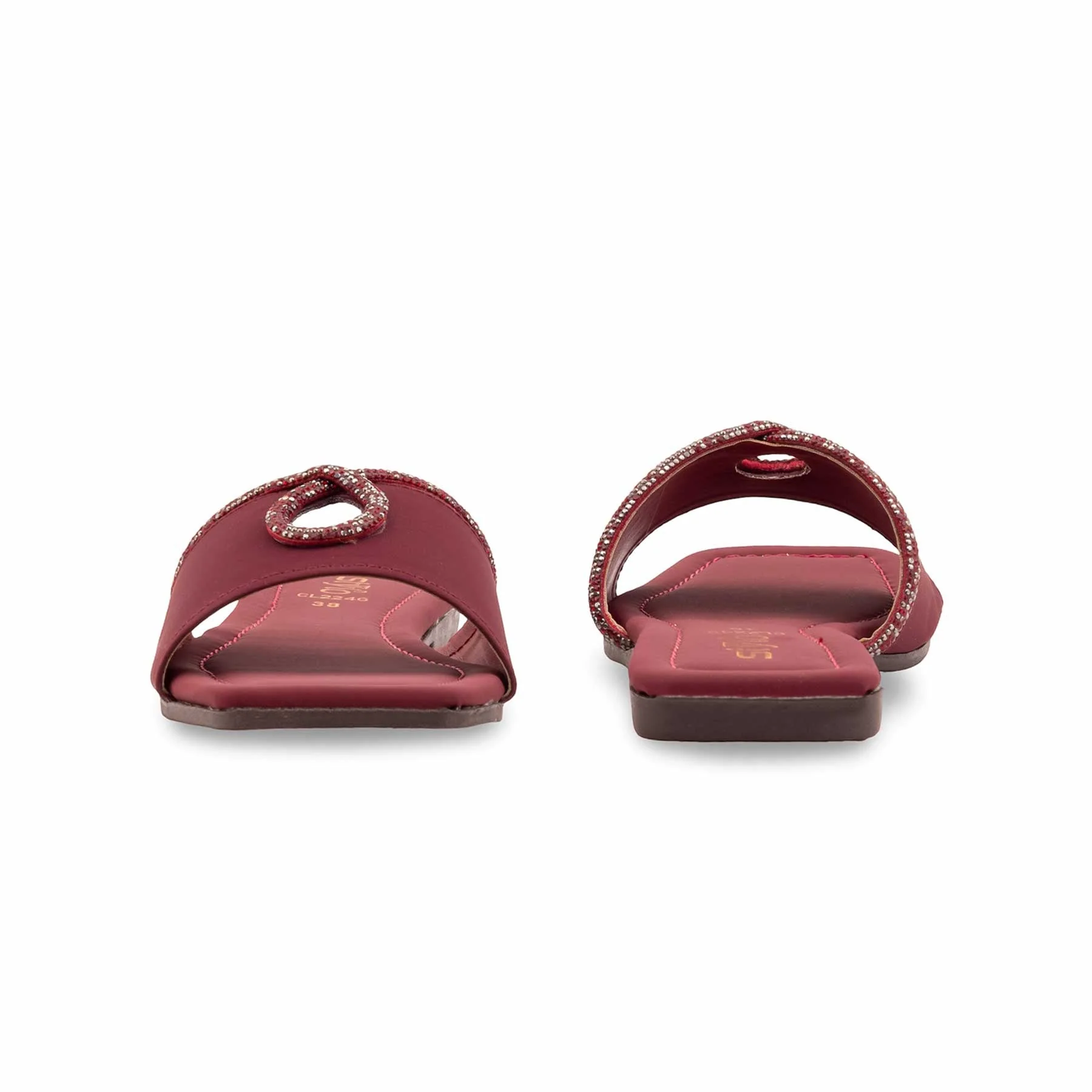 Maroon Casual Slipper For Women CL2246 - Image 4