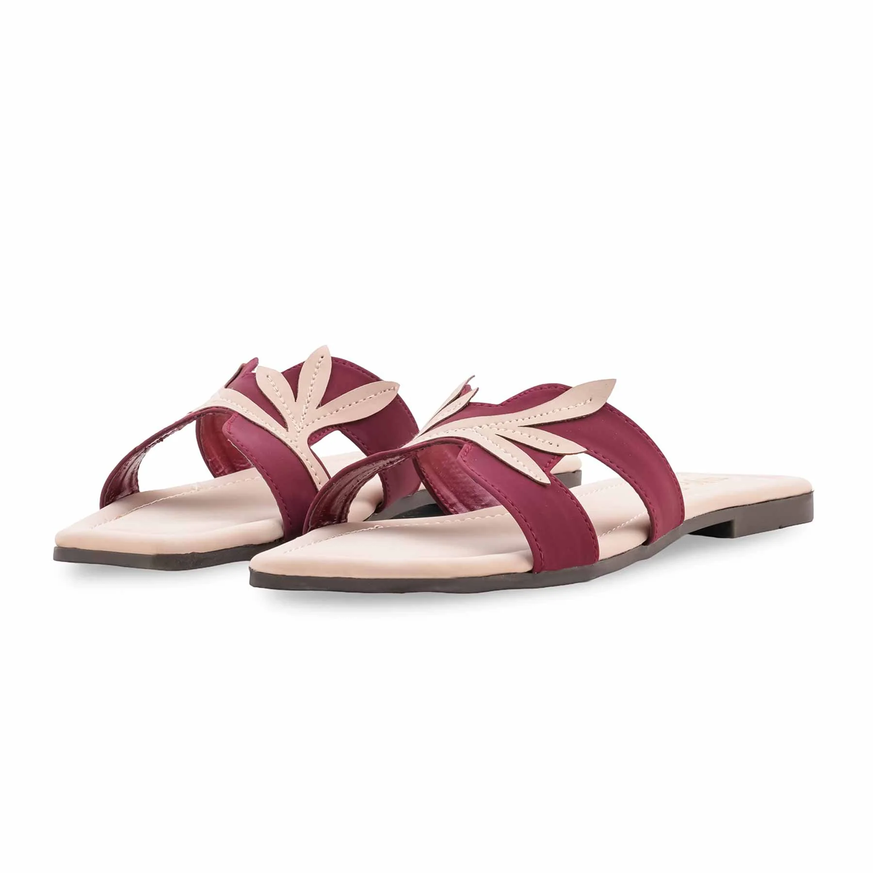 Maroon Casual Slipper For Women CL2258 - Image 3