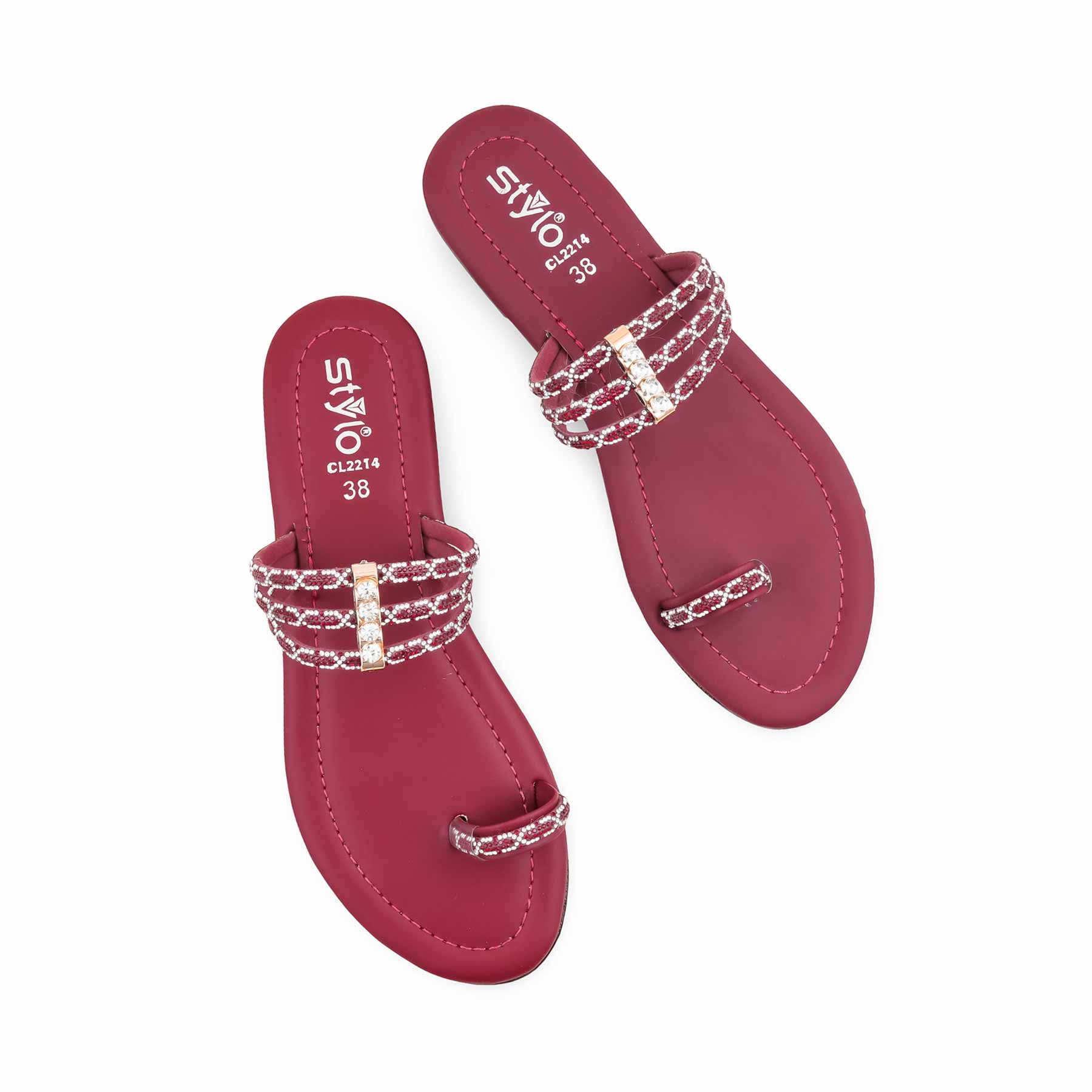 Maroon Casual Women Chappal CL2214 - Image 5