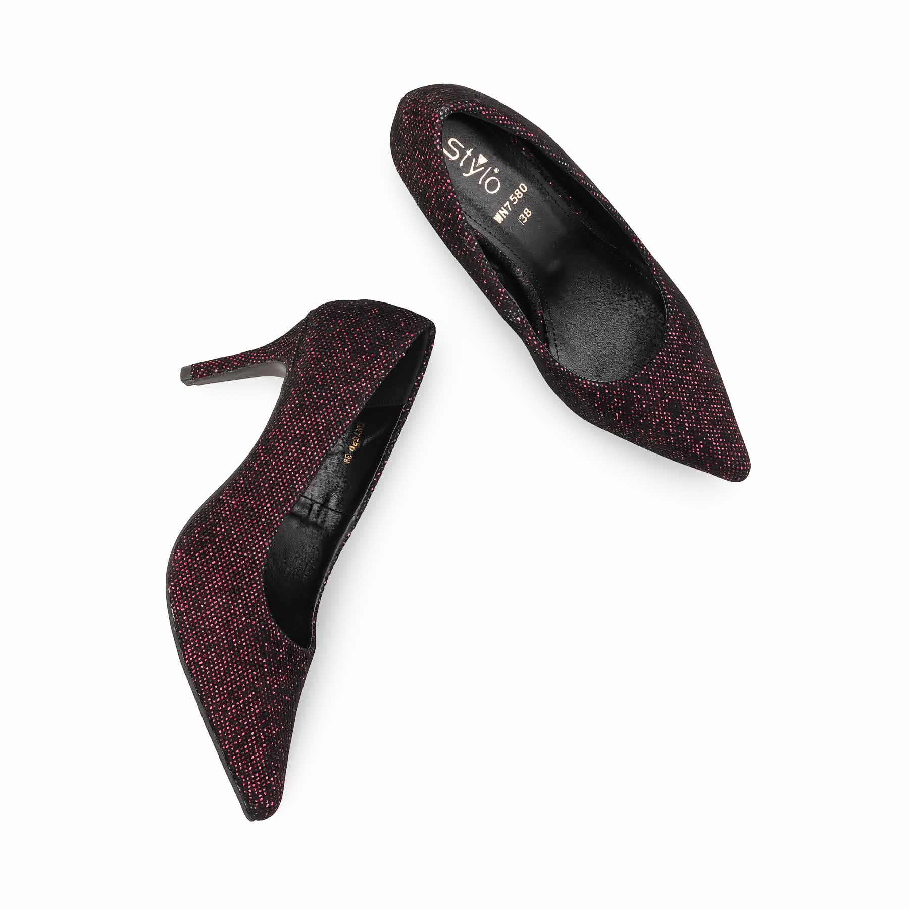 Maroon Court Shoes For Ladies WN7580 - Image 5