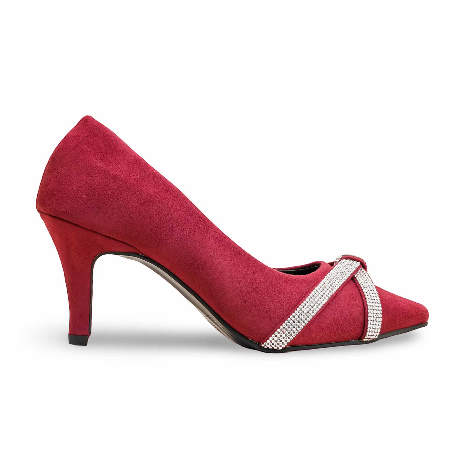 Maroon Court Shoes For Women WN7497 - Image 2