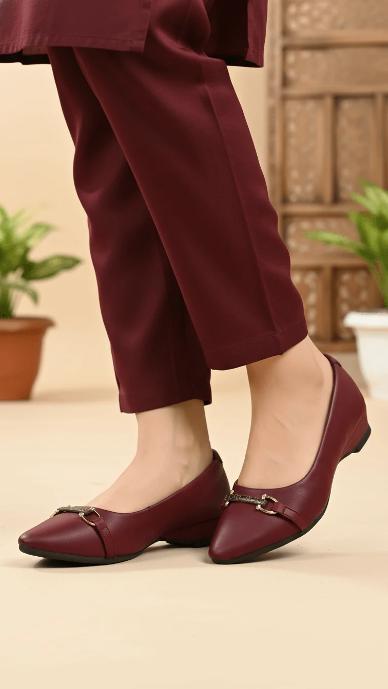 Maroon Court Shoes WN7487 - Image 2