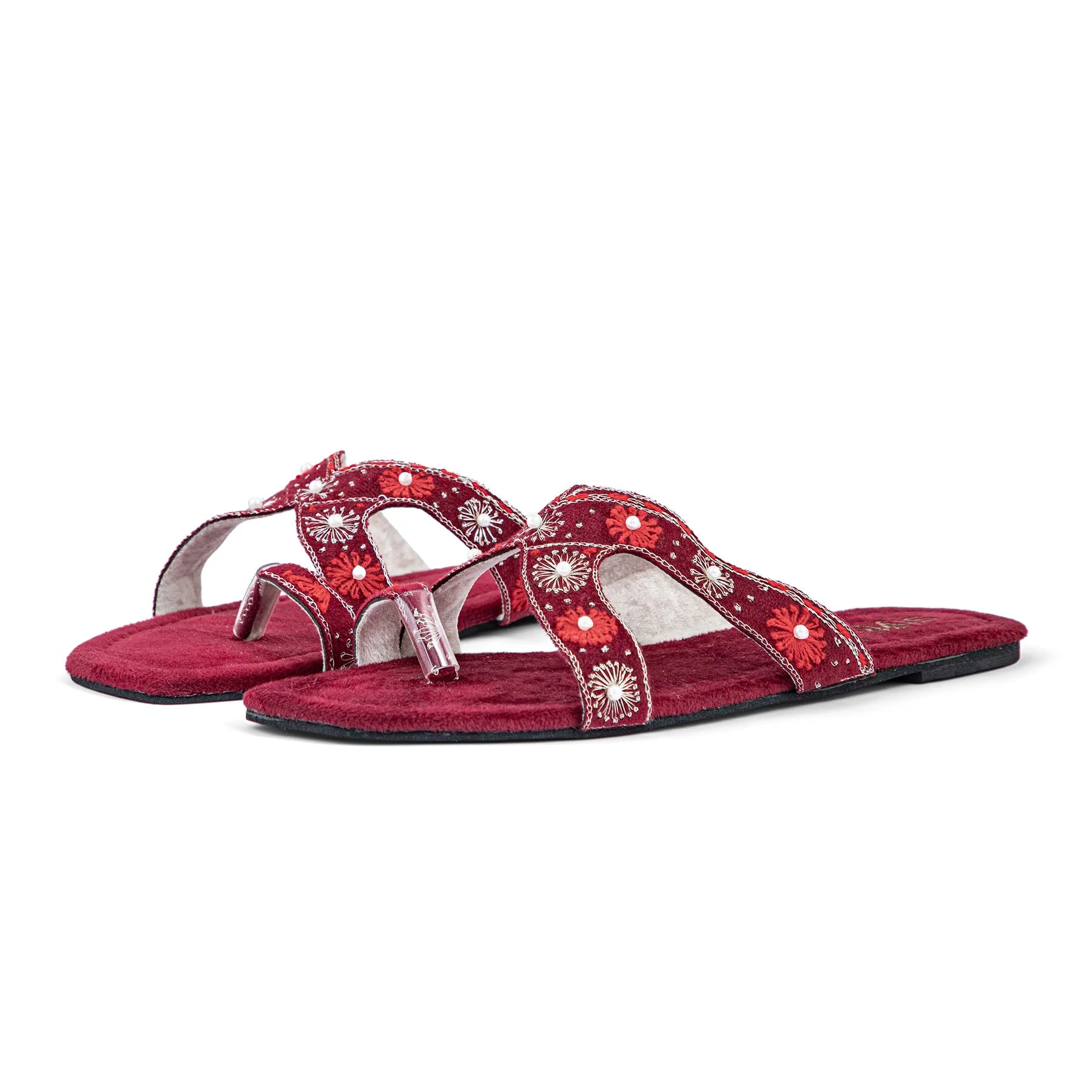 Maroon Ethnic Chappal EC0196 - Image 2