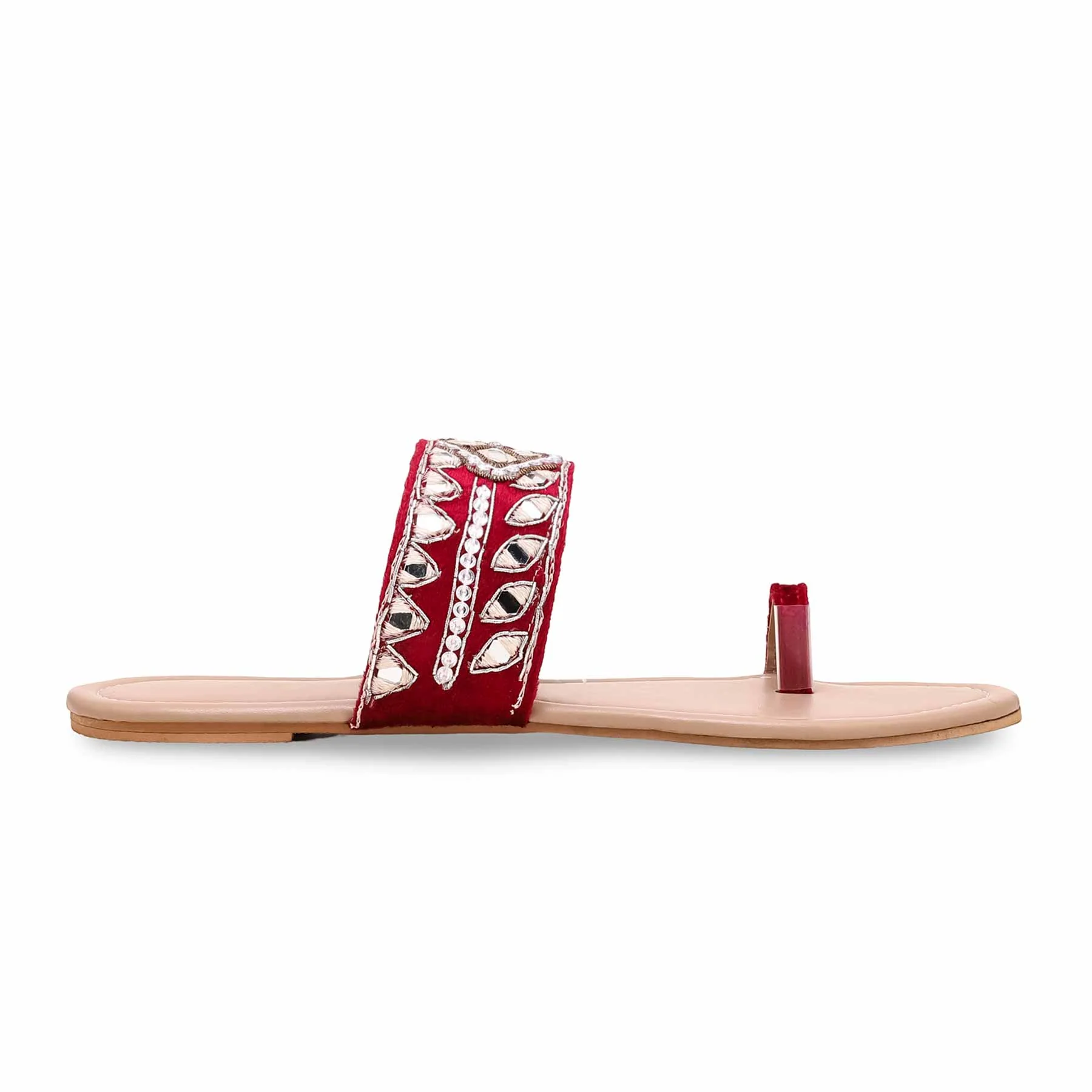 Maroon Ethnic Chappal EC0198 - Image 2