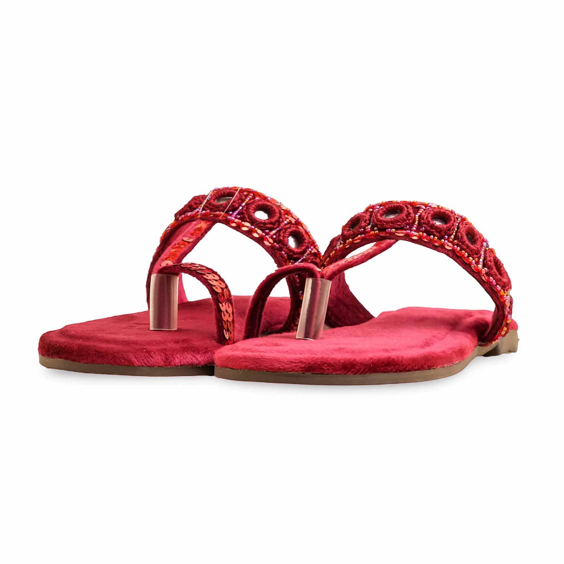 Maroon Ethnic Chappal EC0236 - Image 3