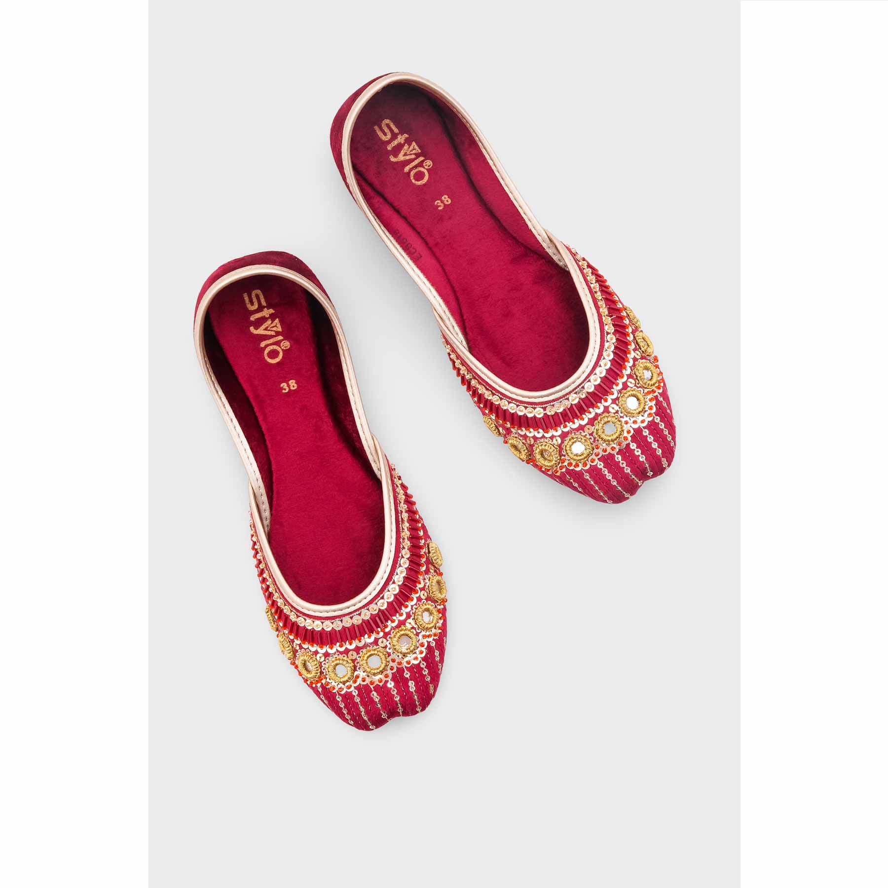 Maroon Khussa For Women EC8618 - Image 4