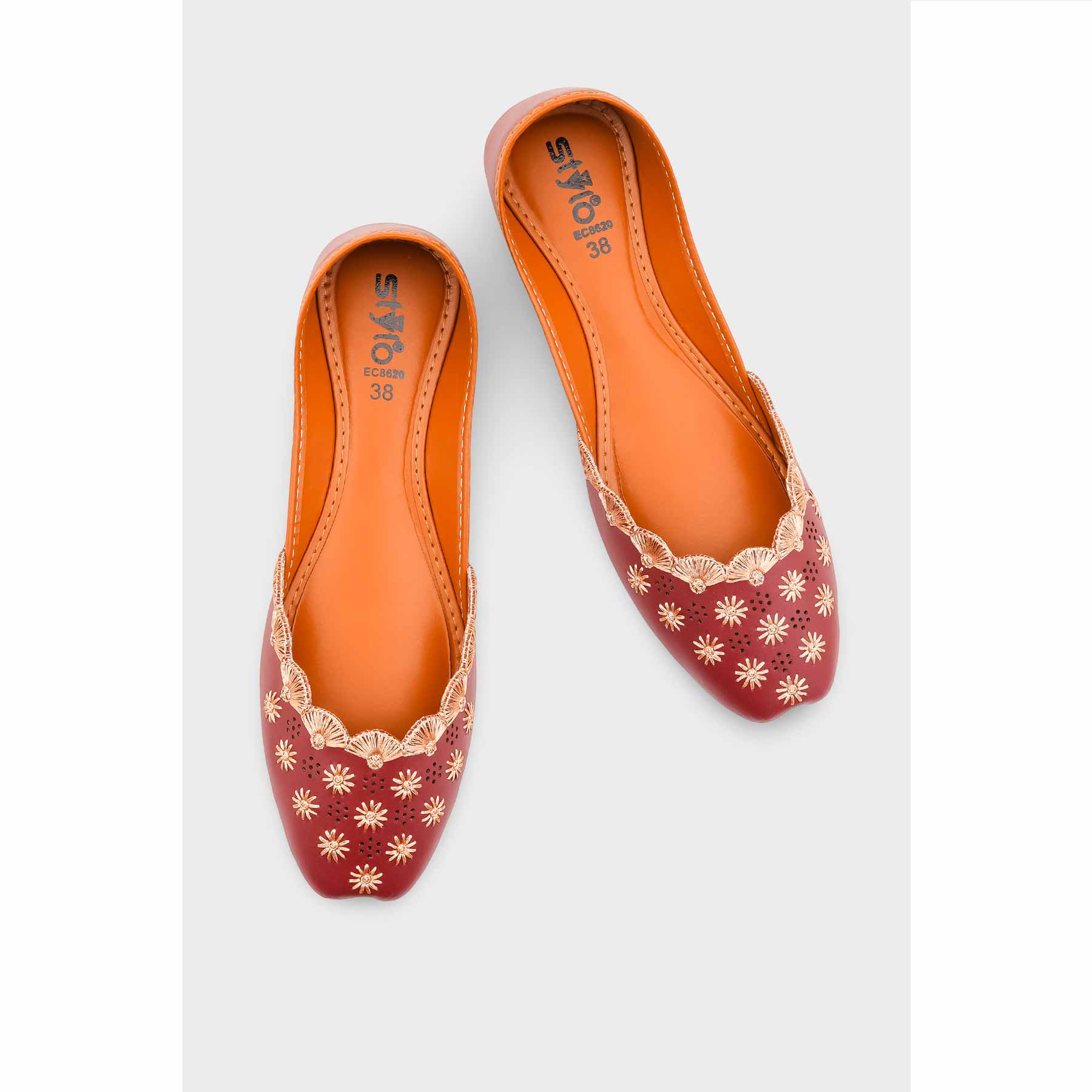 Maroon Ethnic Khussa EC8620 - Image 6