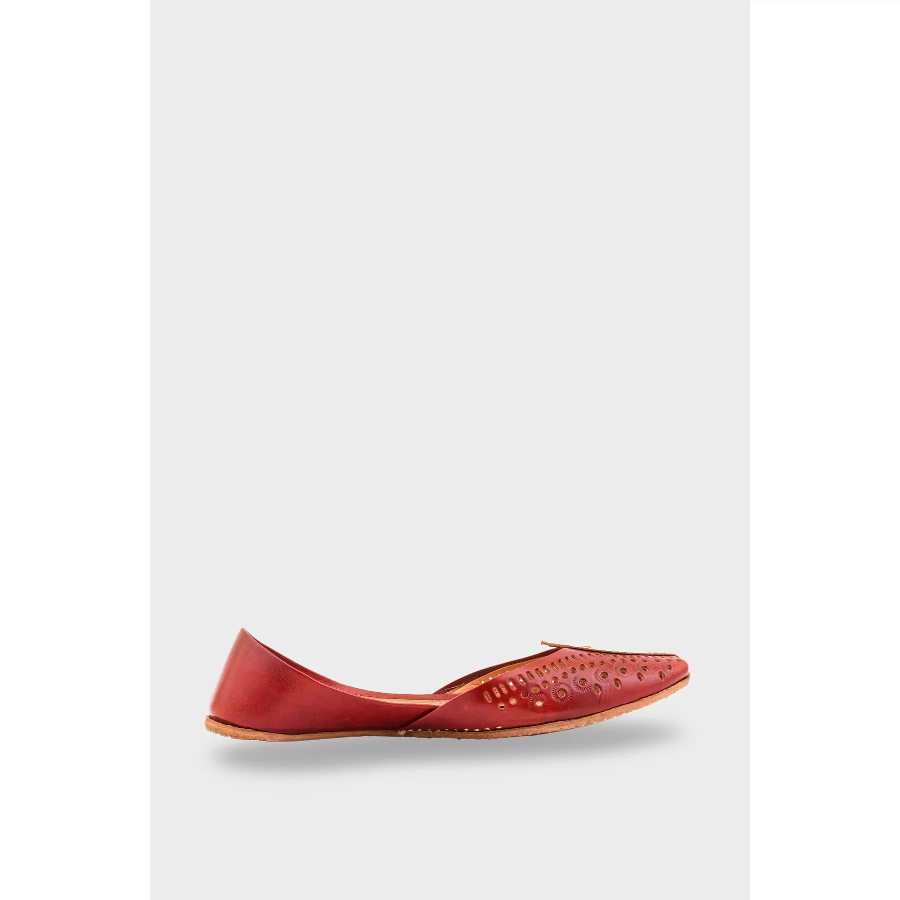 Maroon Leather Khussa EC8666 - Image 2