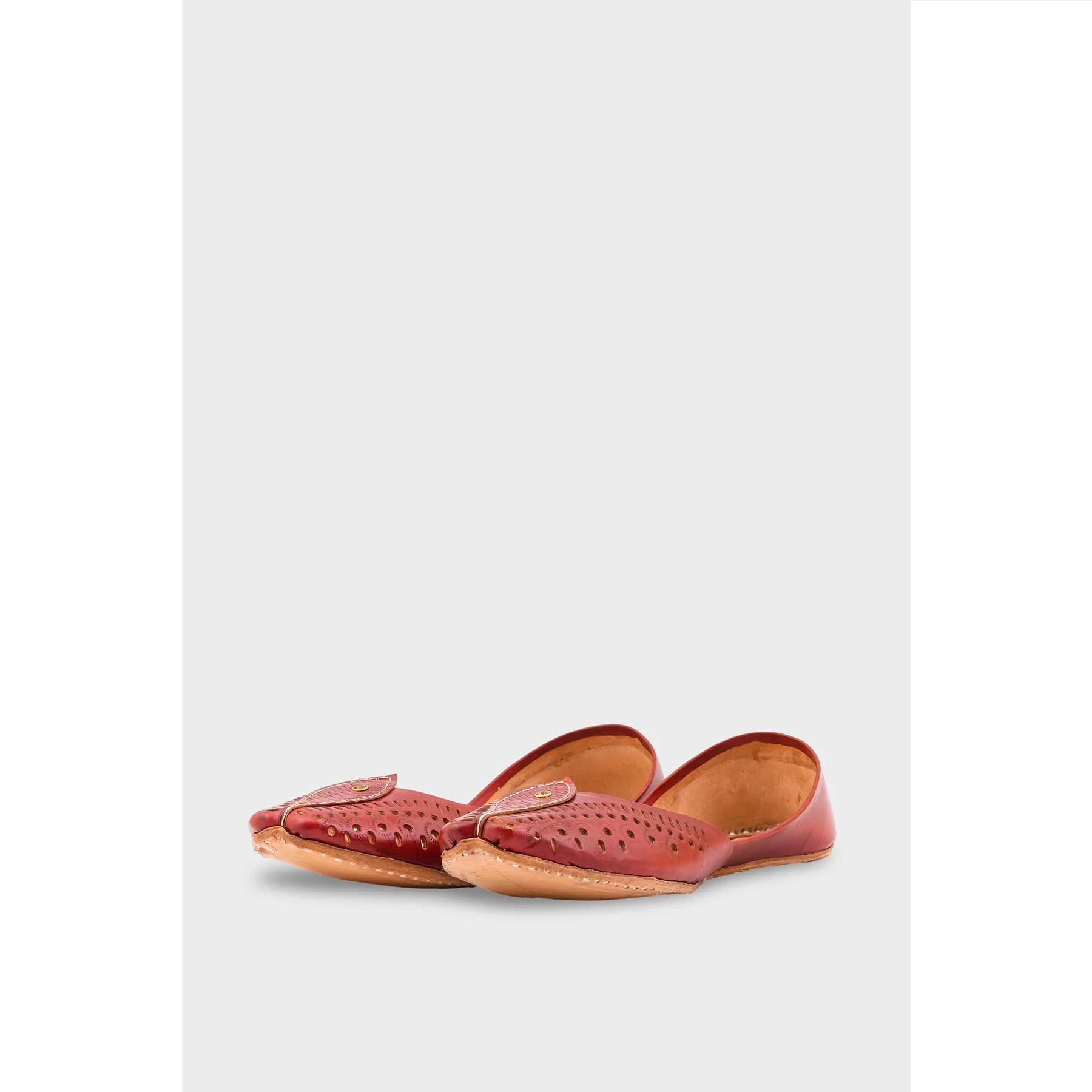 Maroon Leather Khussa EC8666 - Image 3