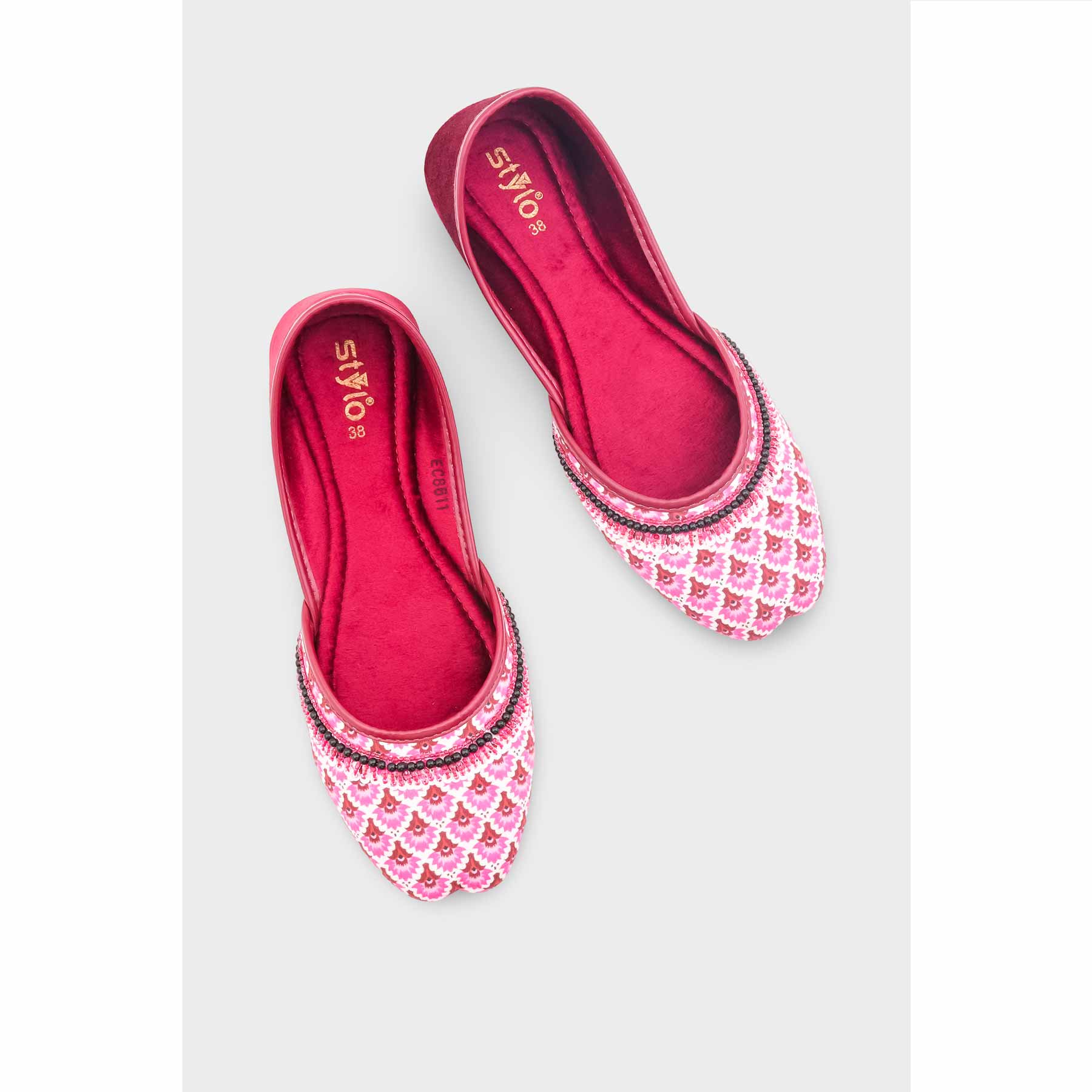 Maroon Ethnic Khussa For Women EC8611 - Image 5
