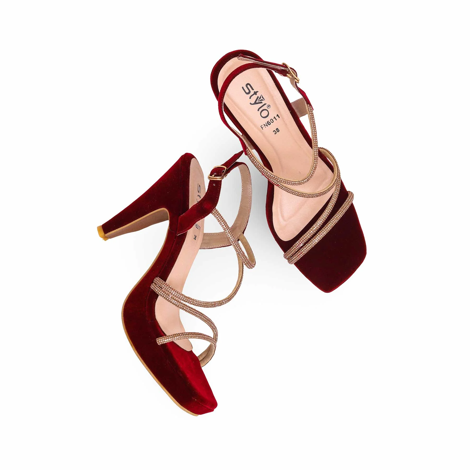Maroon Fancy Bridal Sandal FN6011 - Image 5