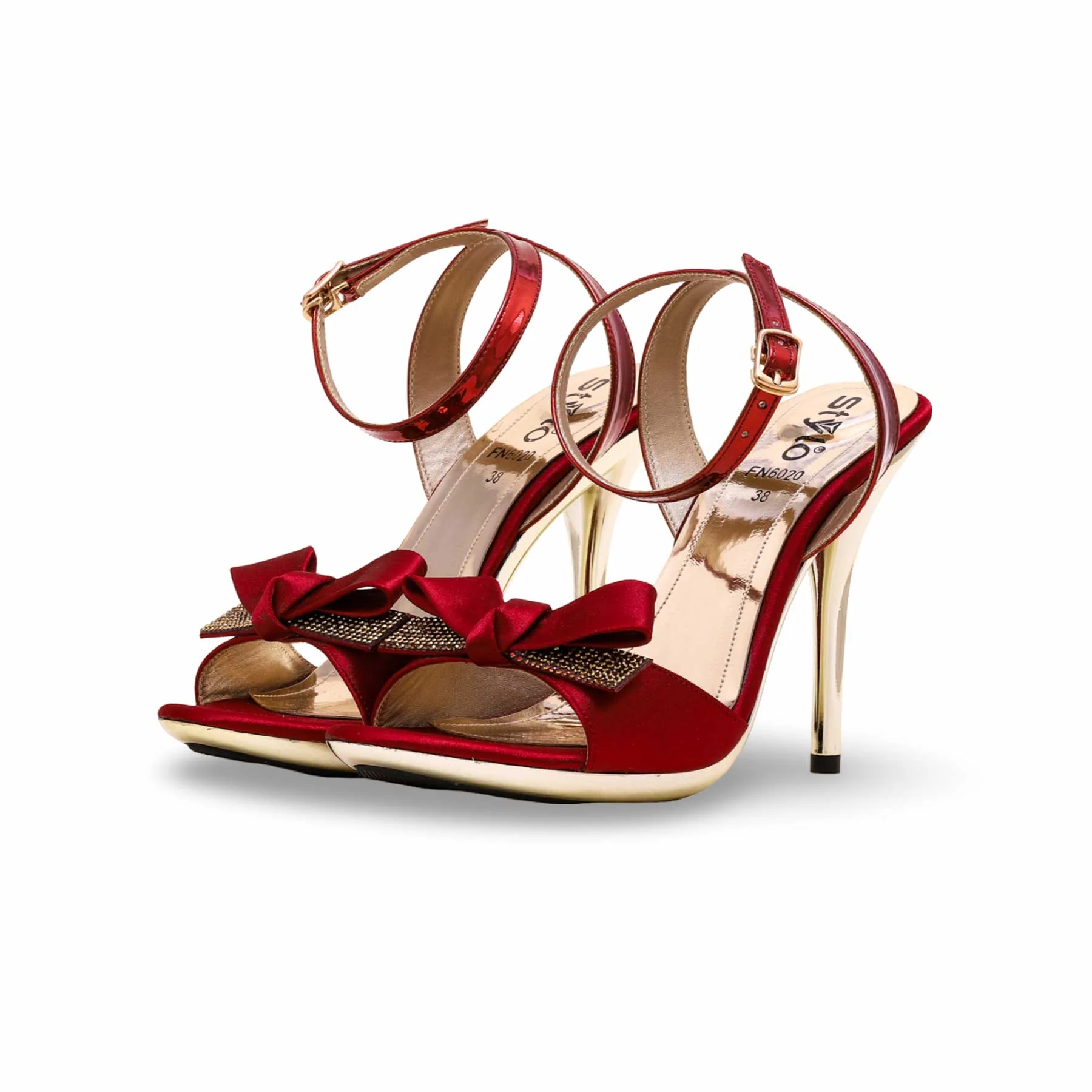Maroon Fancy Bridal Sandal FN6020 - Image 4