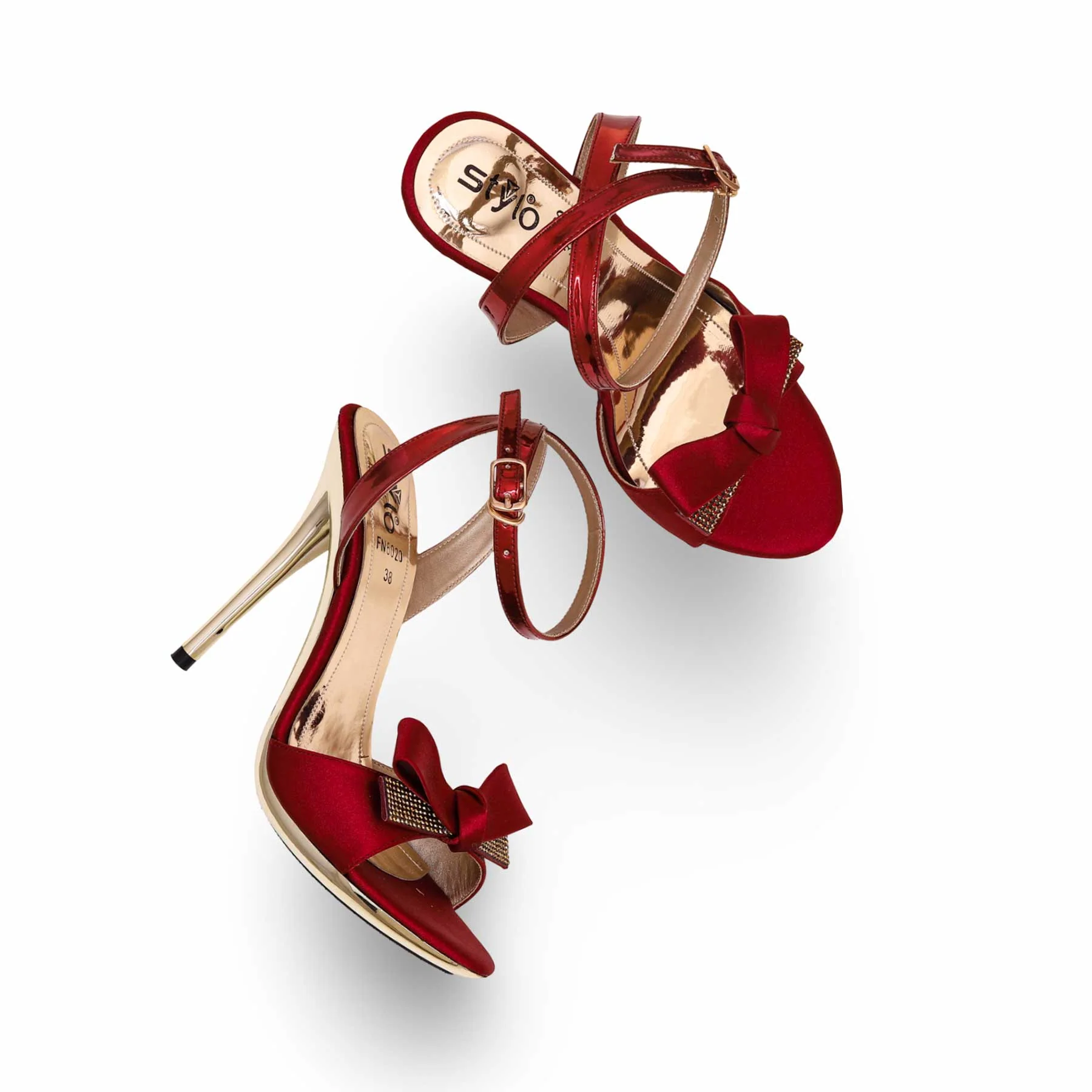 Maroon Fancy Bridal Sandal FN6020 - Image 6