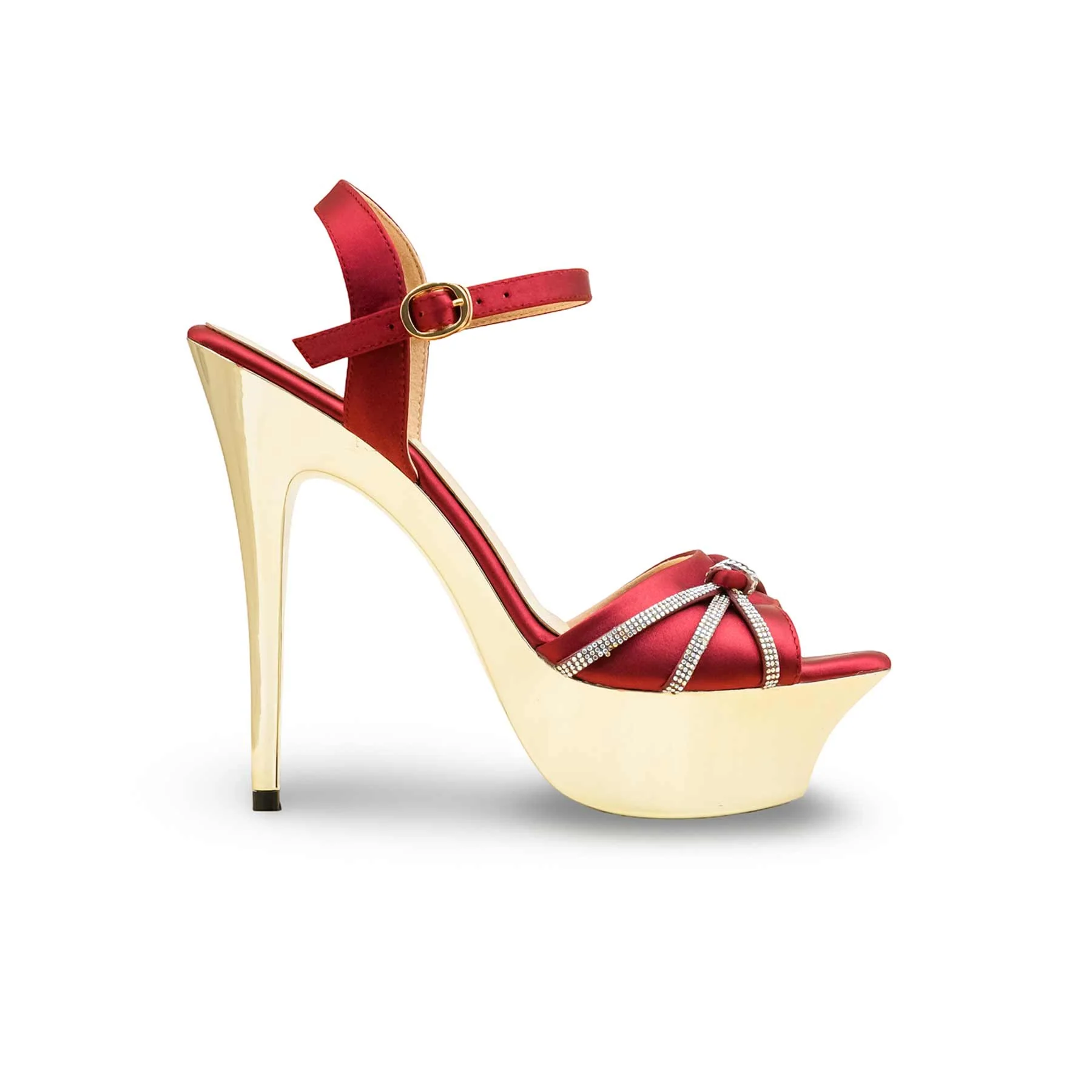 Maroon Fancy Bridal Sandal FN6057 - Image 2