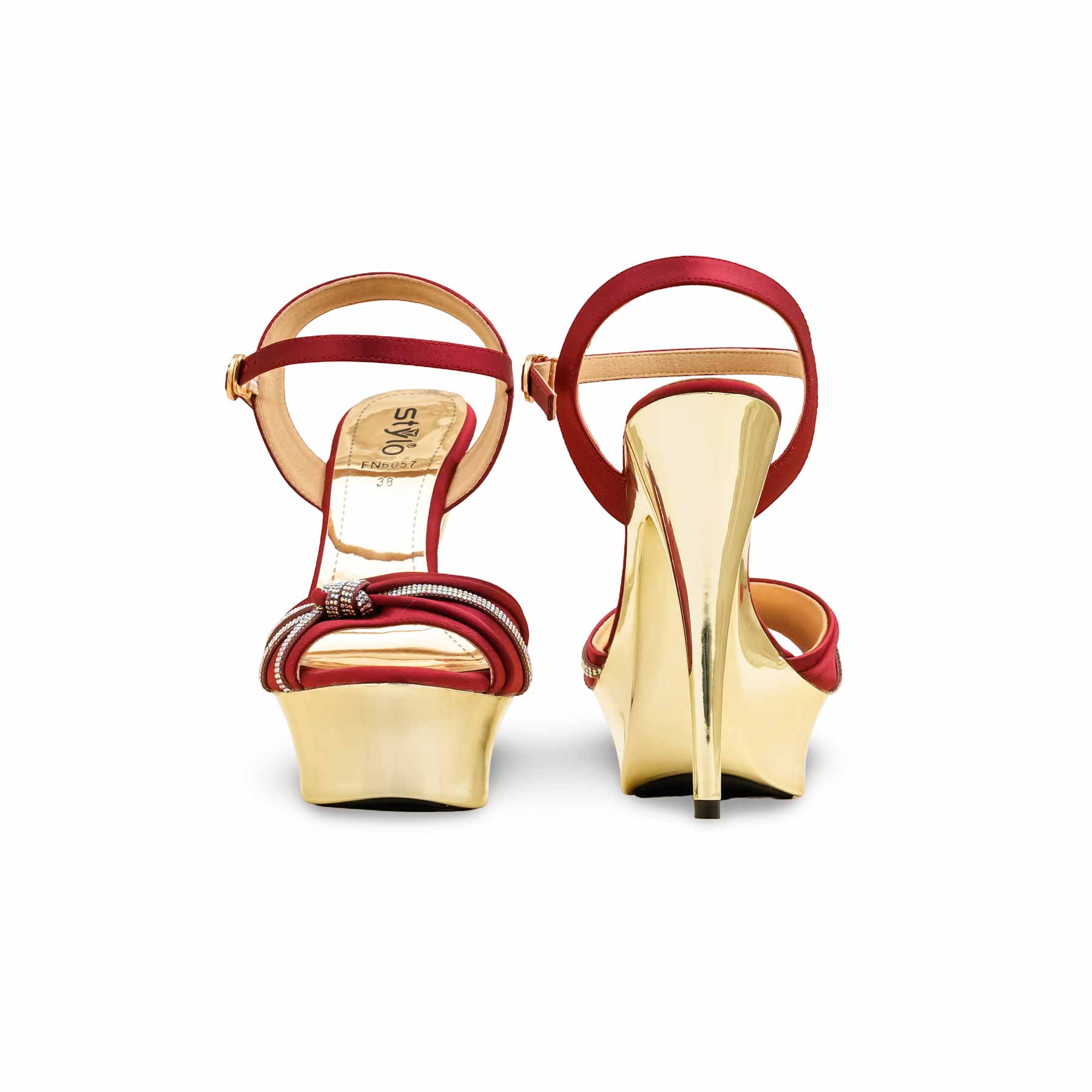 Maroon Fancy Bridal Sandal FN6057 - Image 4