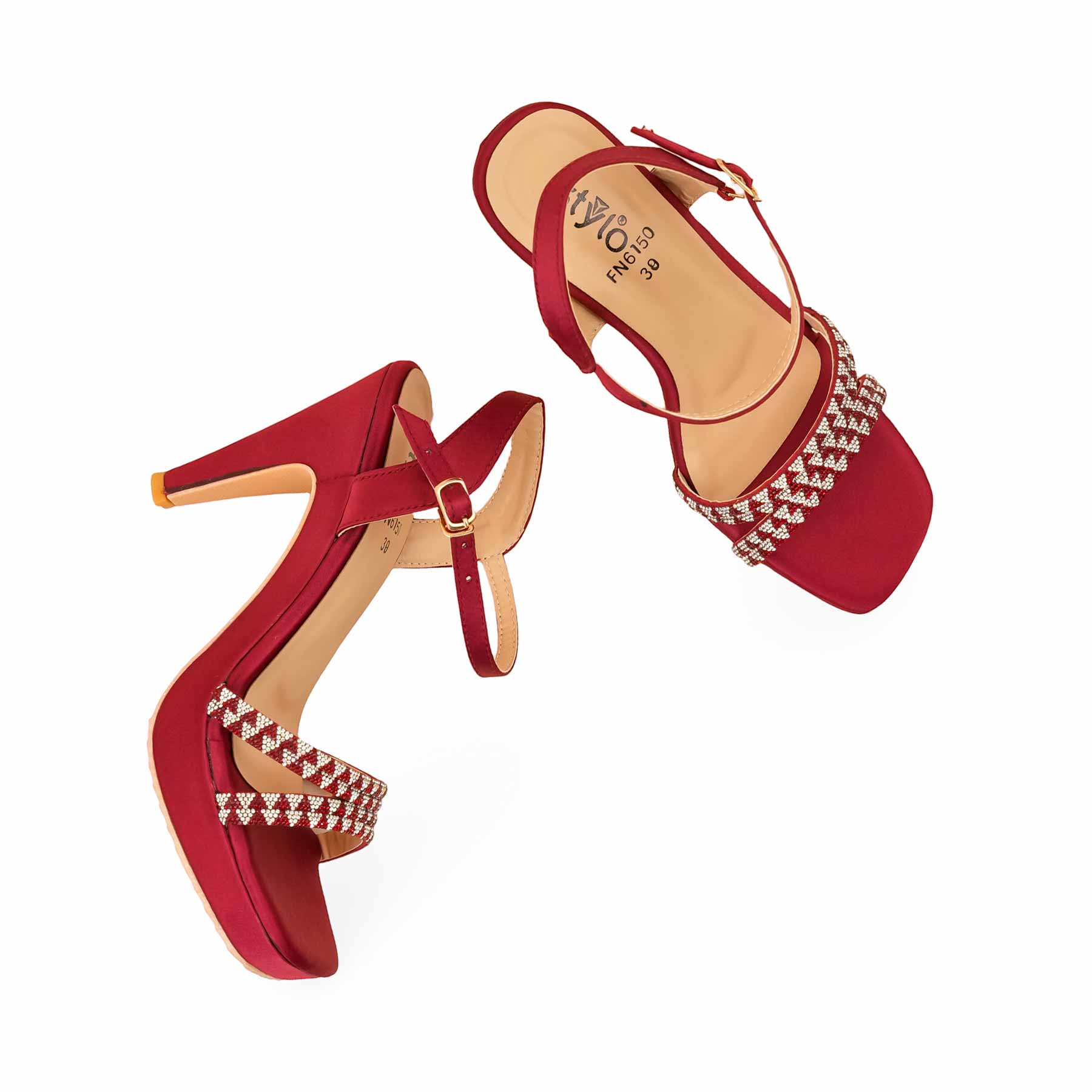 Maroon Fancy Bridal Sandal FN6150 - Image 5