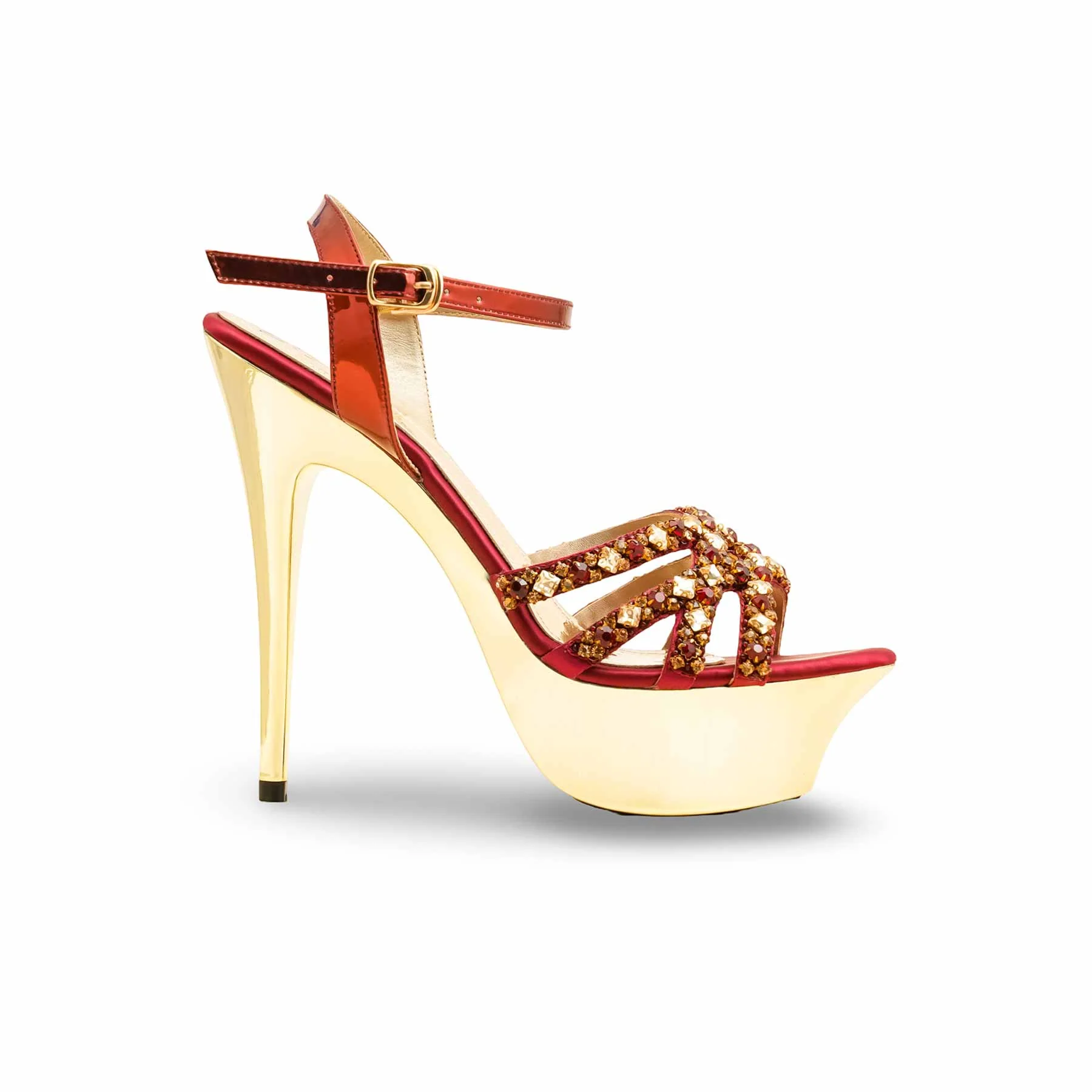 Maroon Fancy Bridal Sandal FN6153 - Image 2