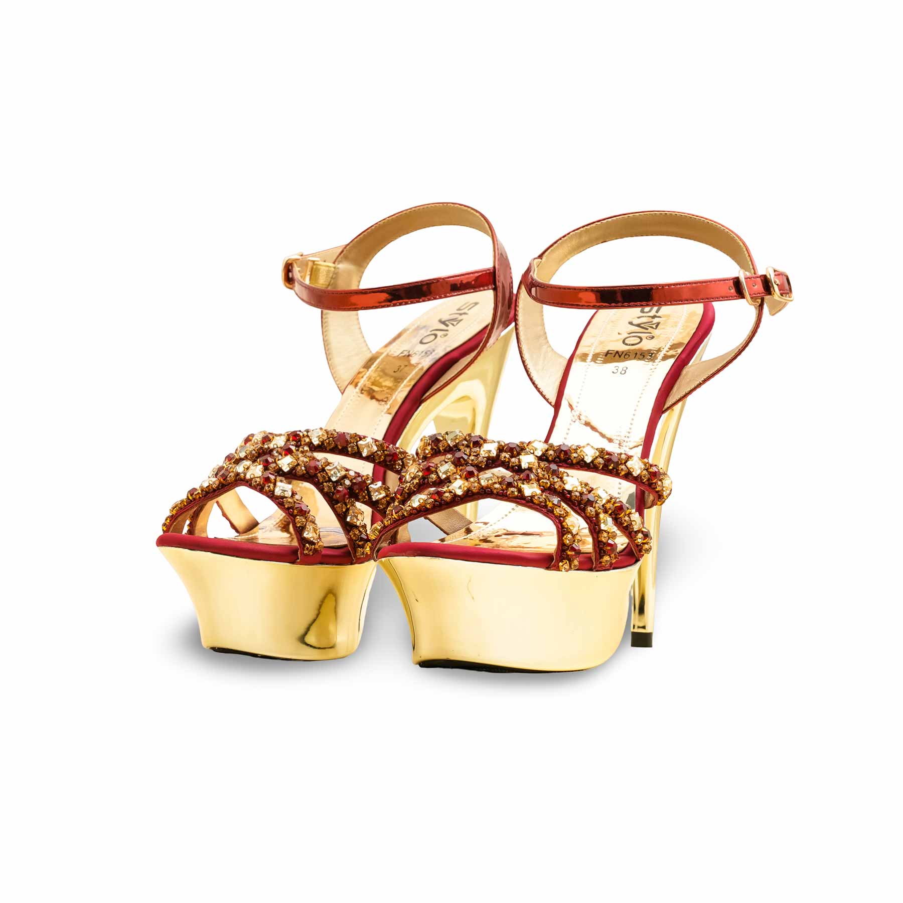 Maroon Fancy Bridal Sandal FN6153 - Image 3