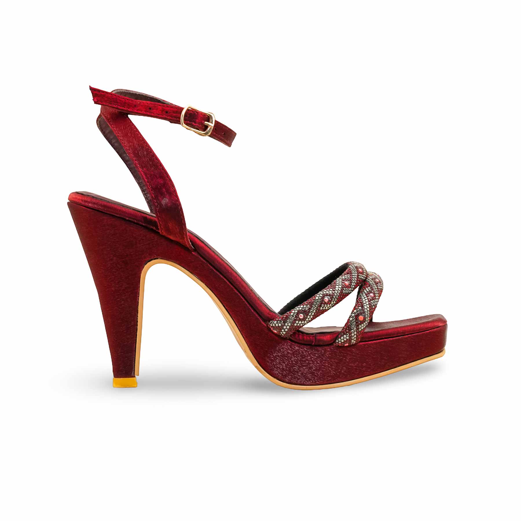 Maroon Fancy Bridal Sandal FN6193 - Image 2