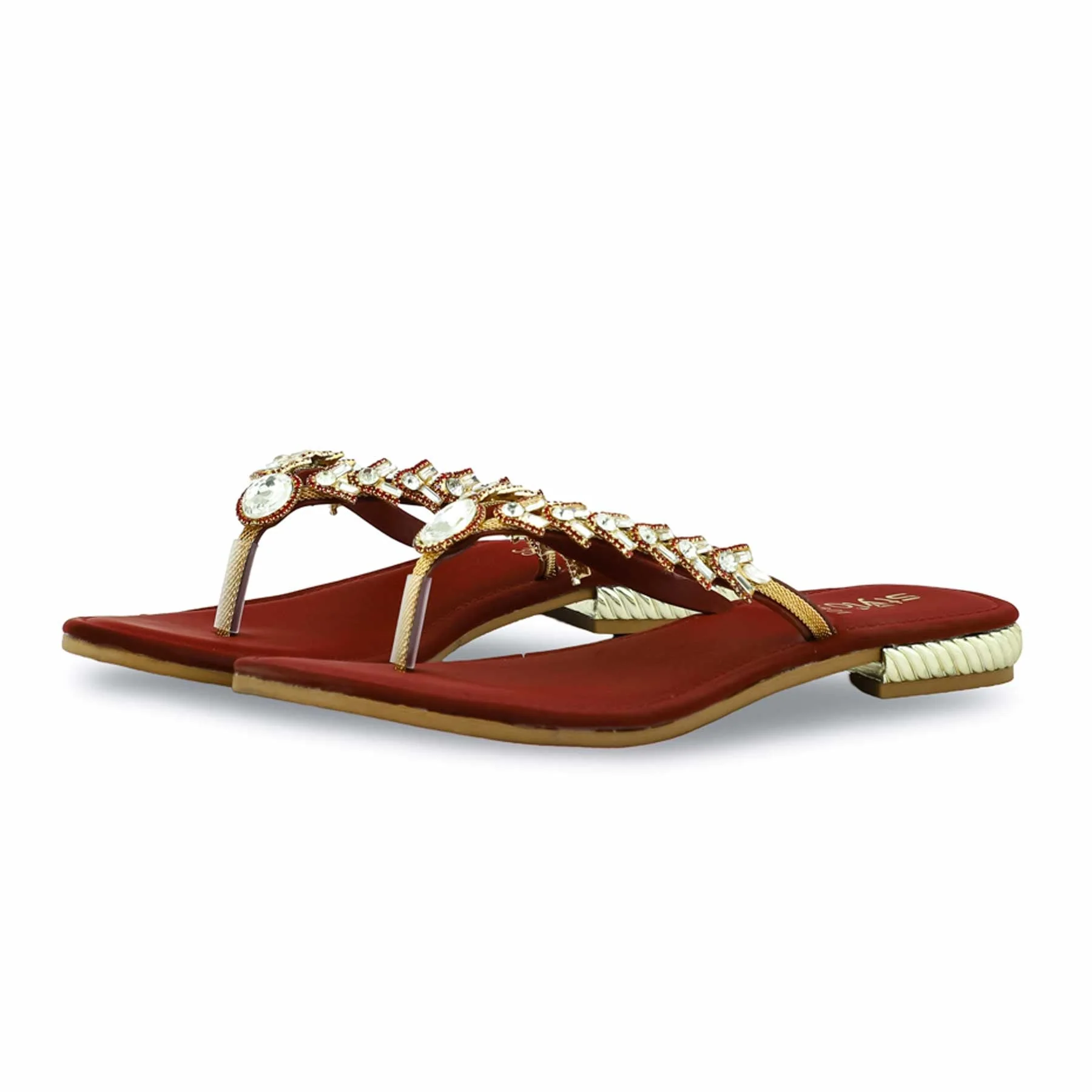 Maroon Fancy Chappal FN0801 - Image 3