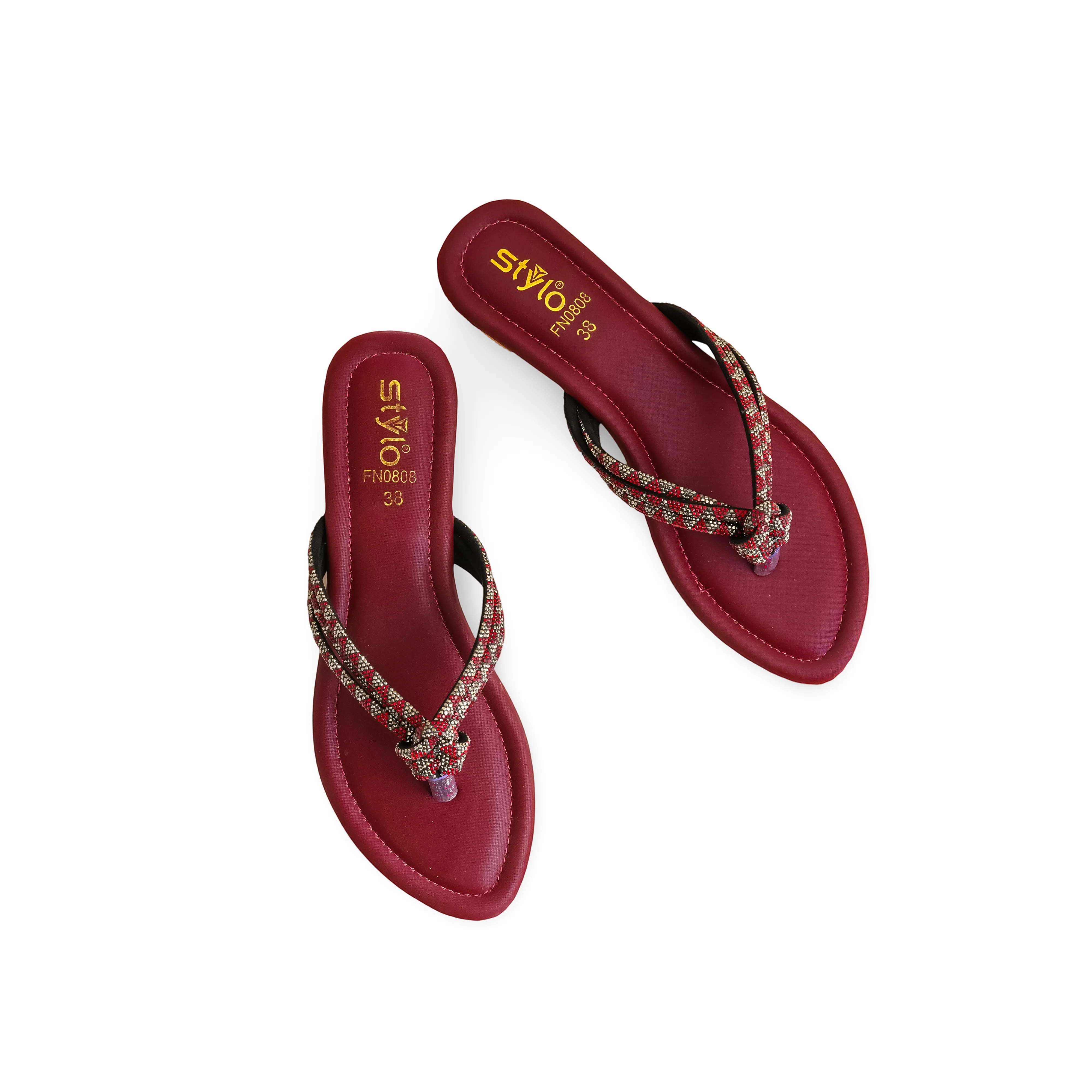 Maroon Fancy Chappal FN0808 - Image 5