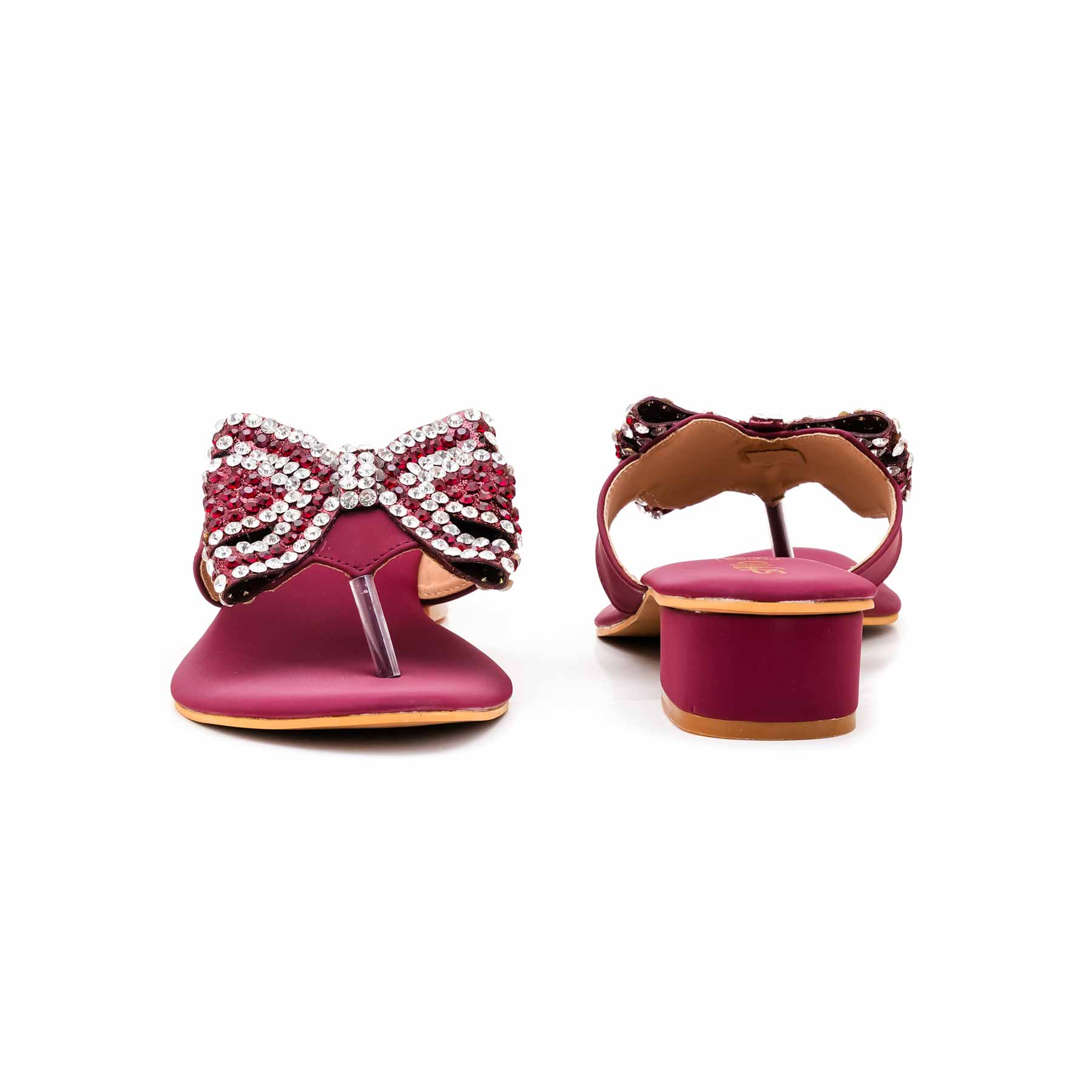 Maroon Fancy Chappal For Women FN0821 - Image 4