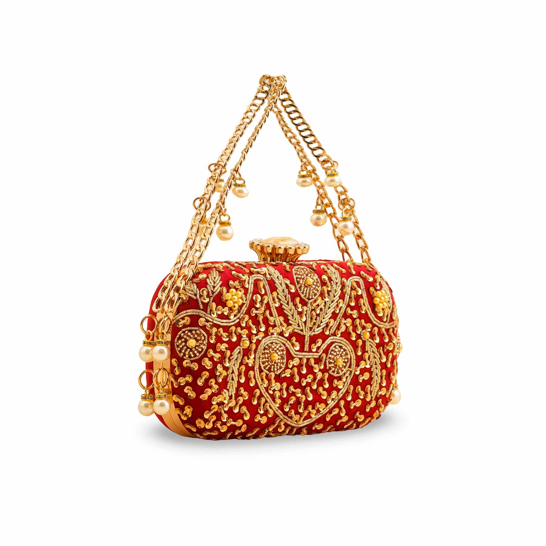 Maroon Fancy Clutch P15398 - Image 3