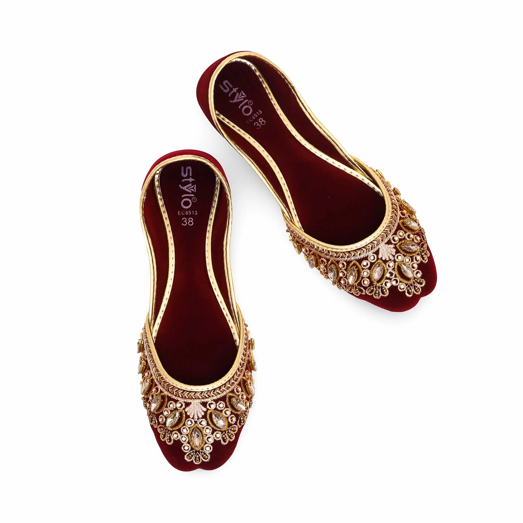Maroon Fancy Khussa EC8513 - Image 5