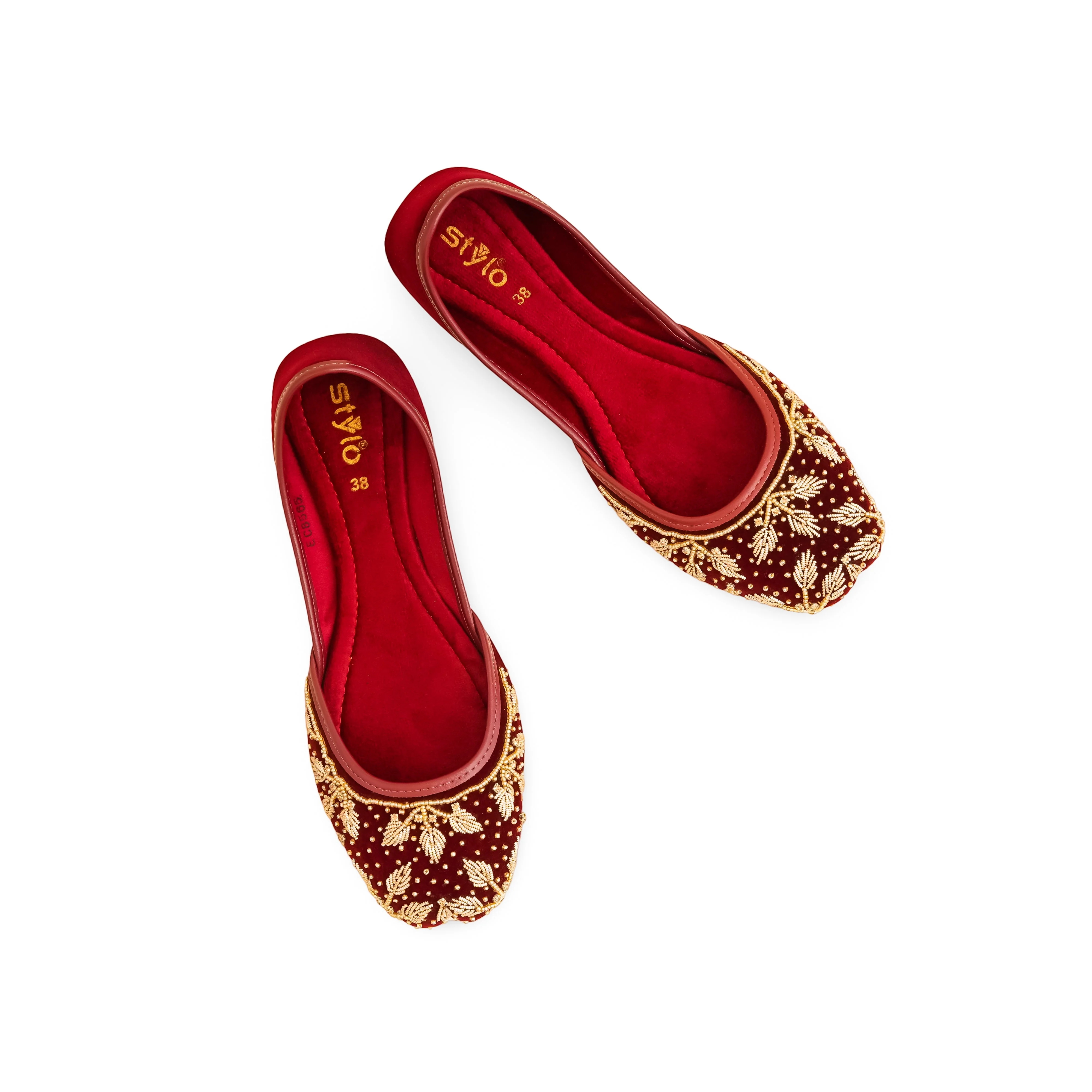 Maroon Fancy Khussa EC8565 - Image 5