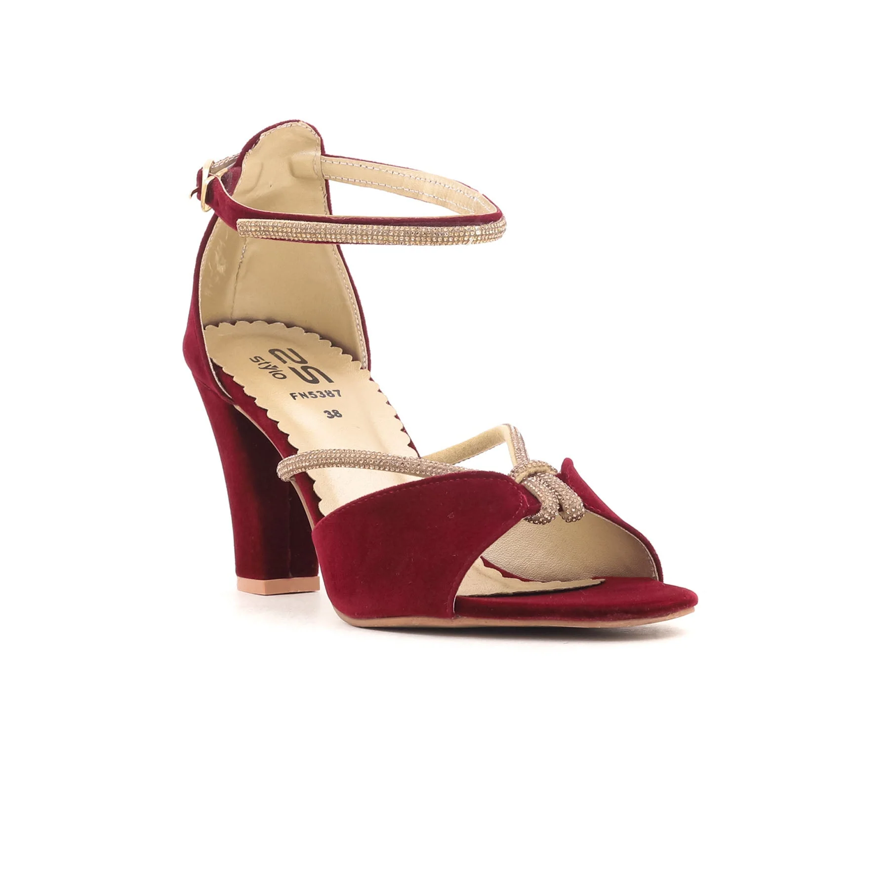 Maroon Fancy Sandal FN5387 - Image 2