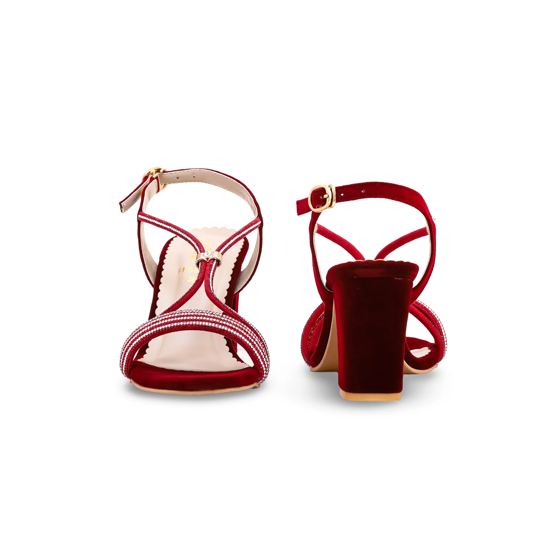 Maroon Fancy Sandal FN5819 - Image 4